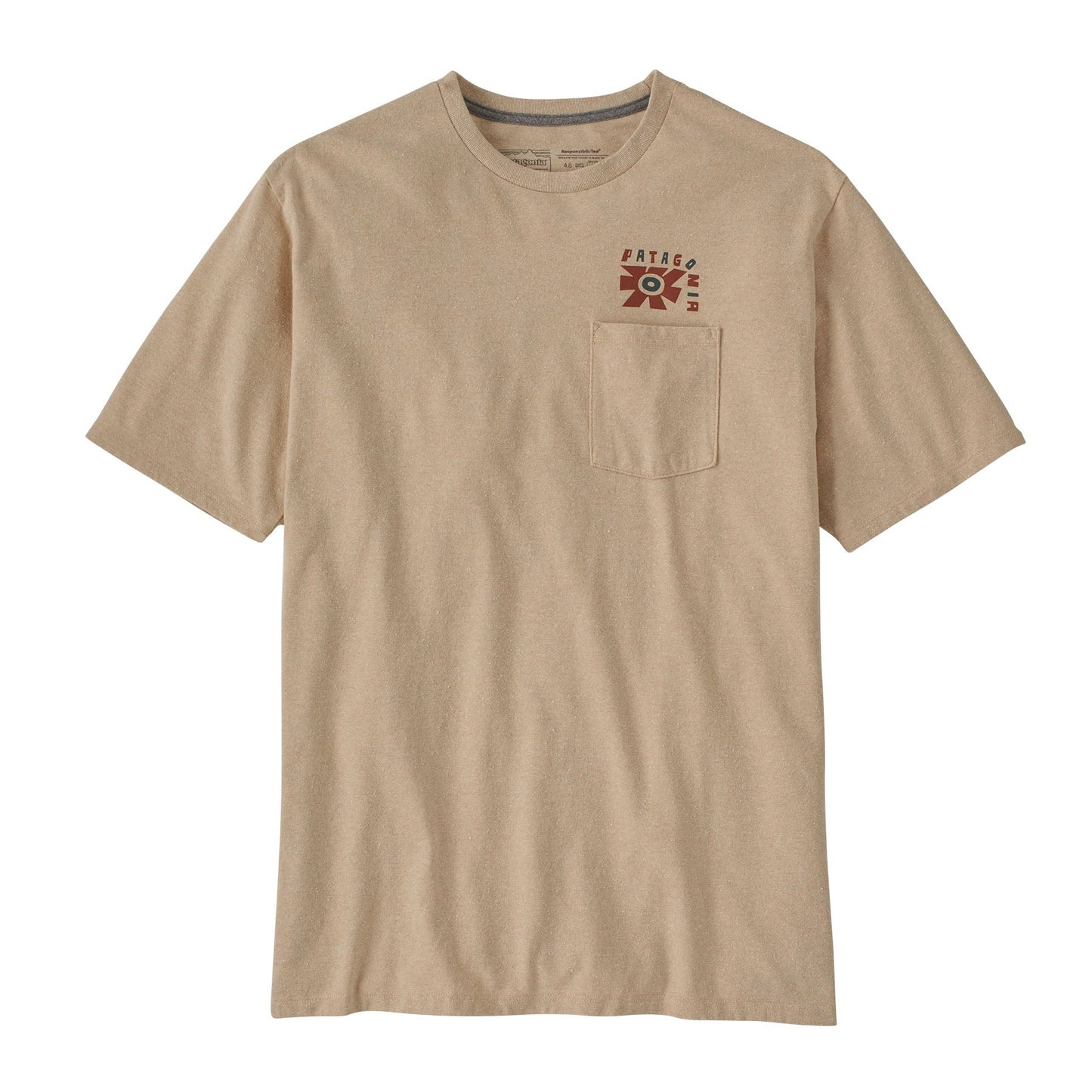 T-shirt en matières recyclées | Beige "we all need pocket responsibili-tee oar tan"
