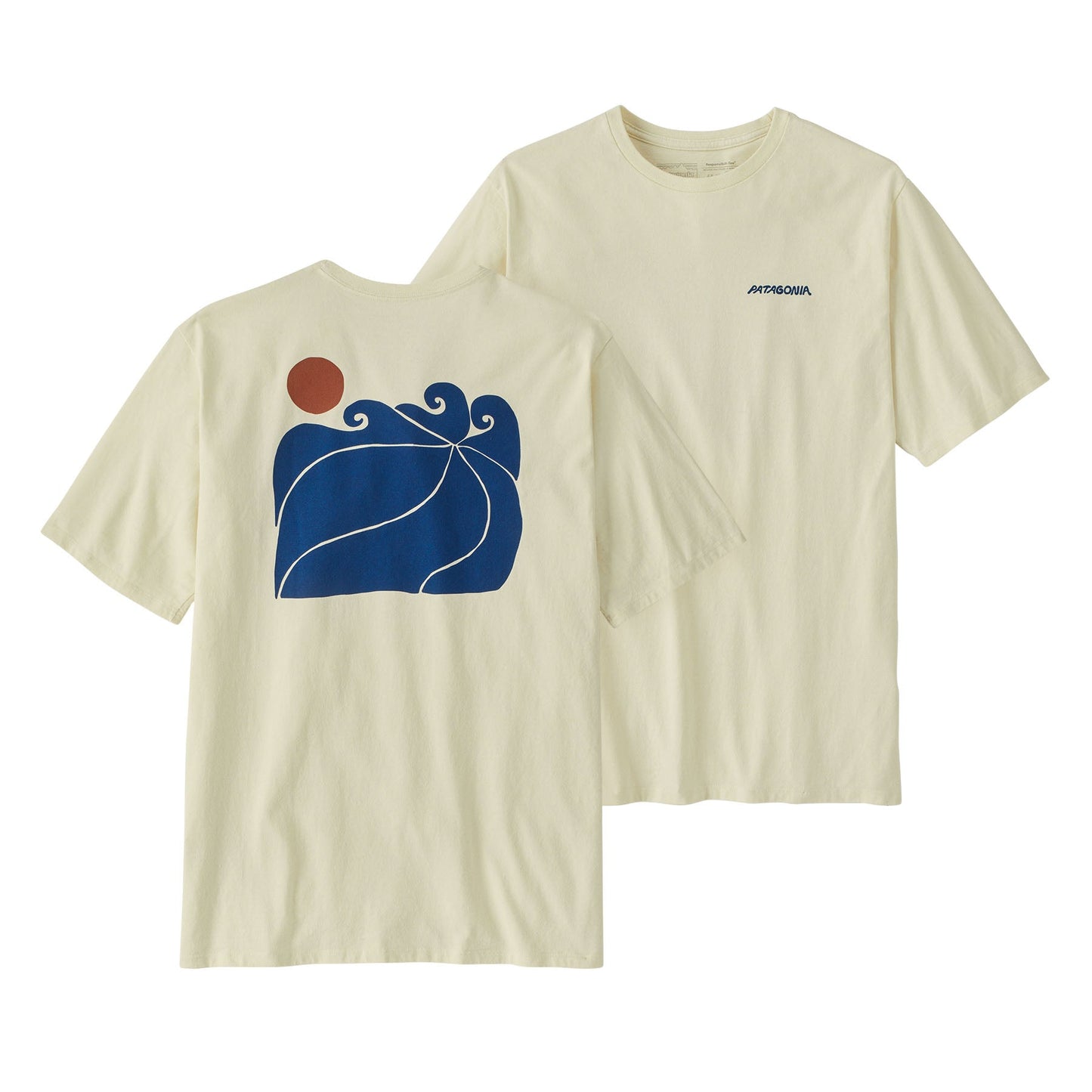 T-shirt en matières recyclées | écru à motif imprimé "sunrise rollers birch white"