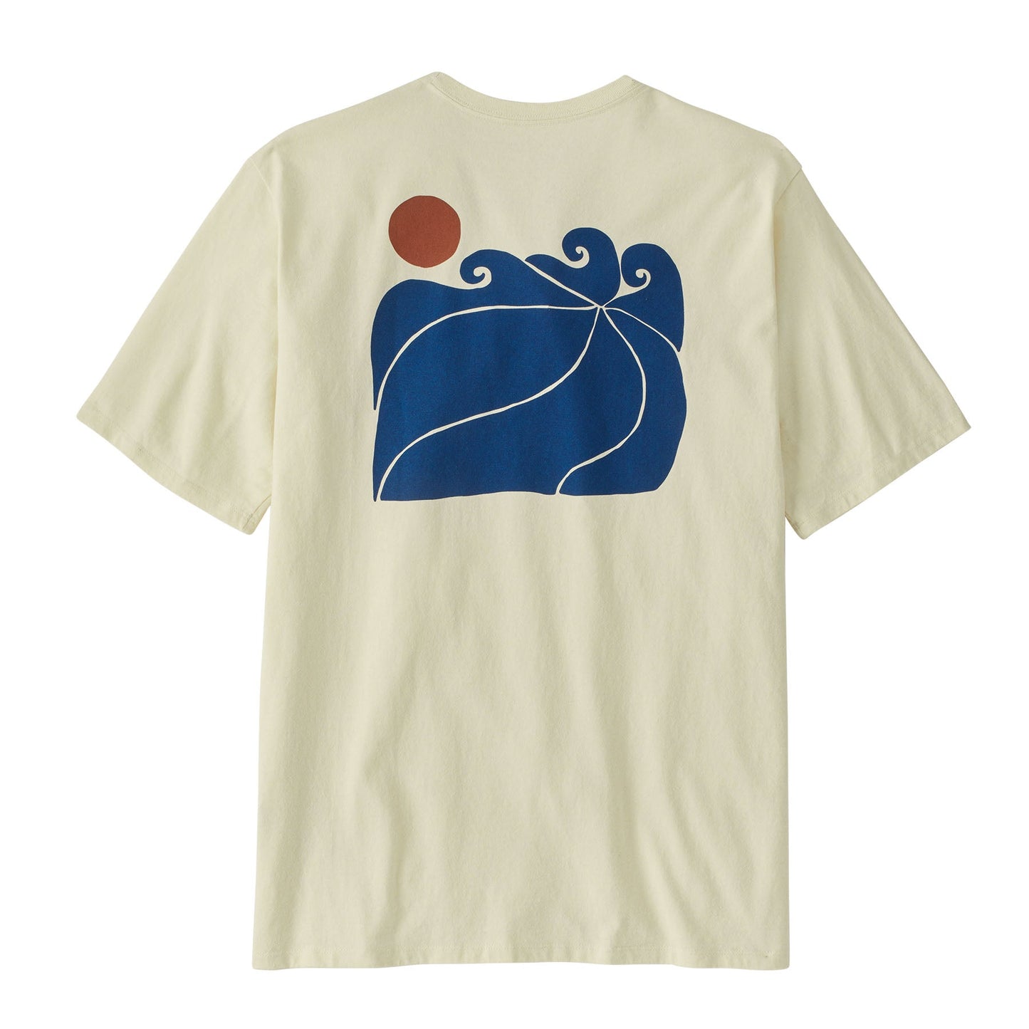 T-shirt en matières recyclées | écru à motif imprimé "sunrise rollers birch white"