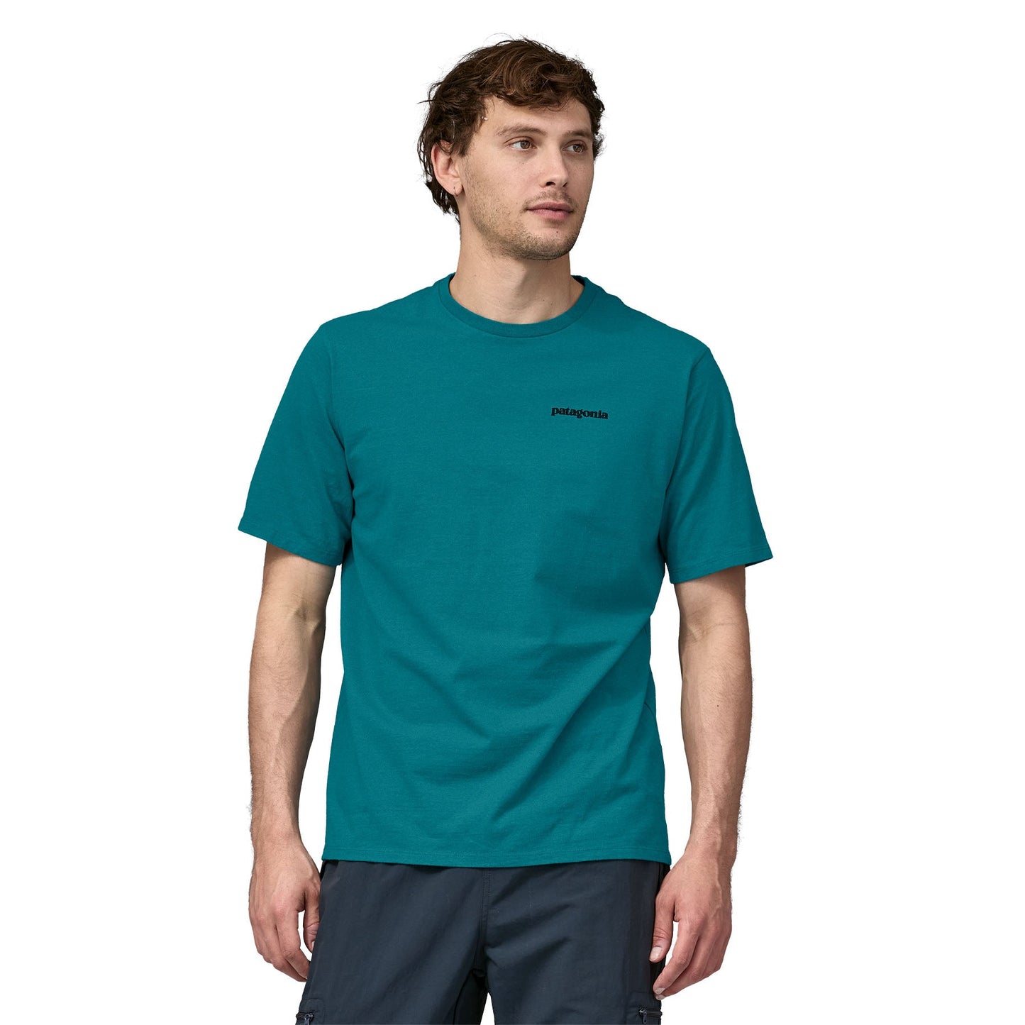 T-shirt imprimé en recyclé | Turquoise "p-6 logo responsibili-tee belay blue"