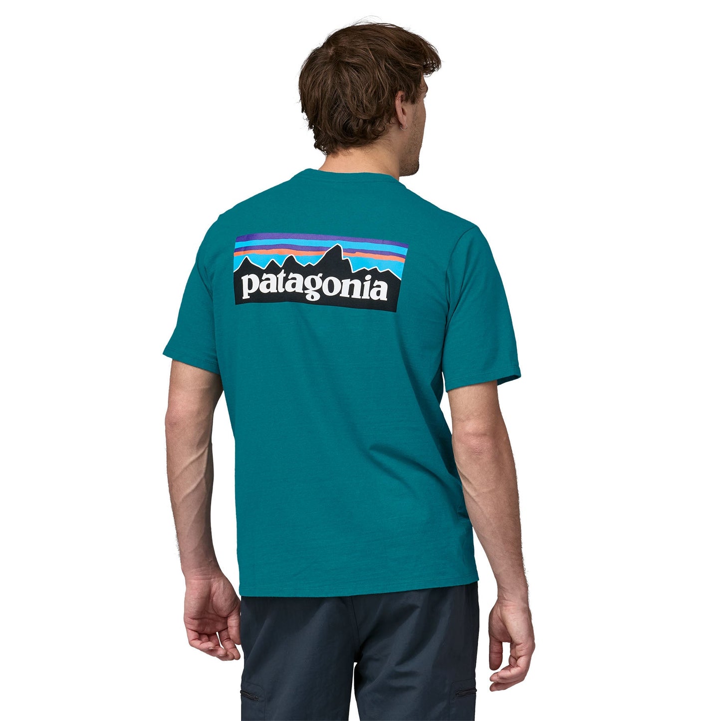 T-shirt imprimé en recyclé | Turquoise "p-6 logo responsibili-tee belay blue"