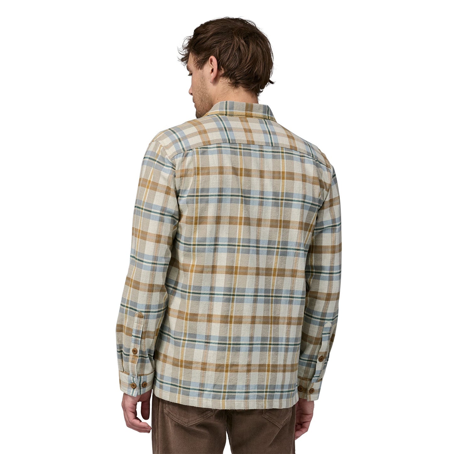 Chemise à carreaux en flanelle de coton bio | Écru "organic cotton fjord flannel fields natural"