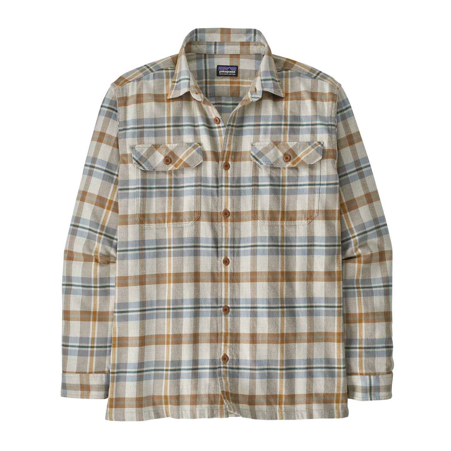 Chemise à carreaux en flanelle de coton bio | Écru "organic cotton fjord flannel fields natural"