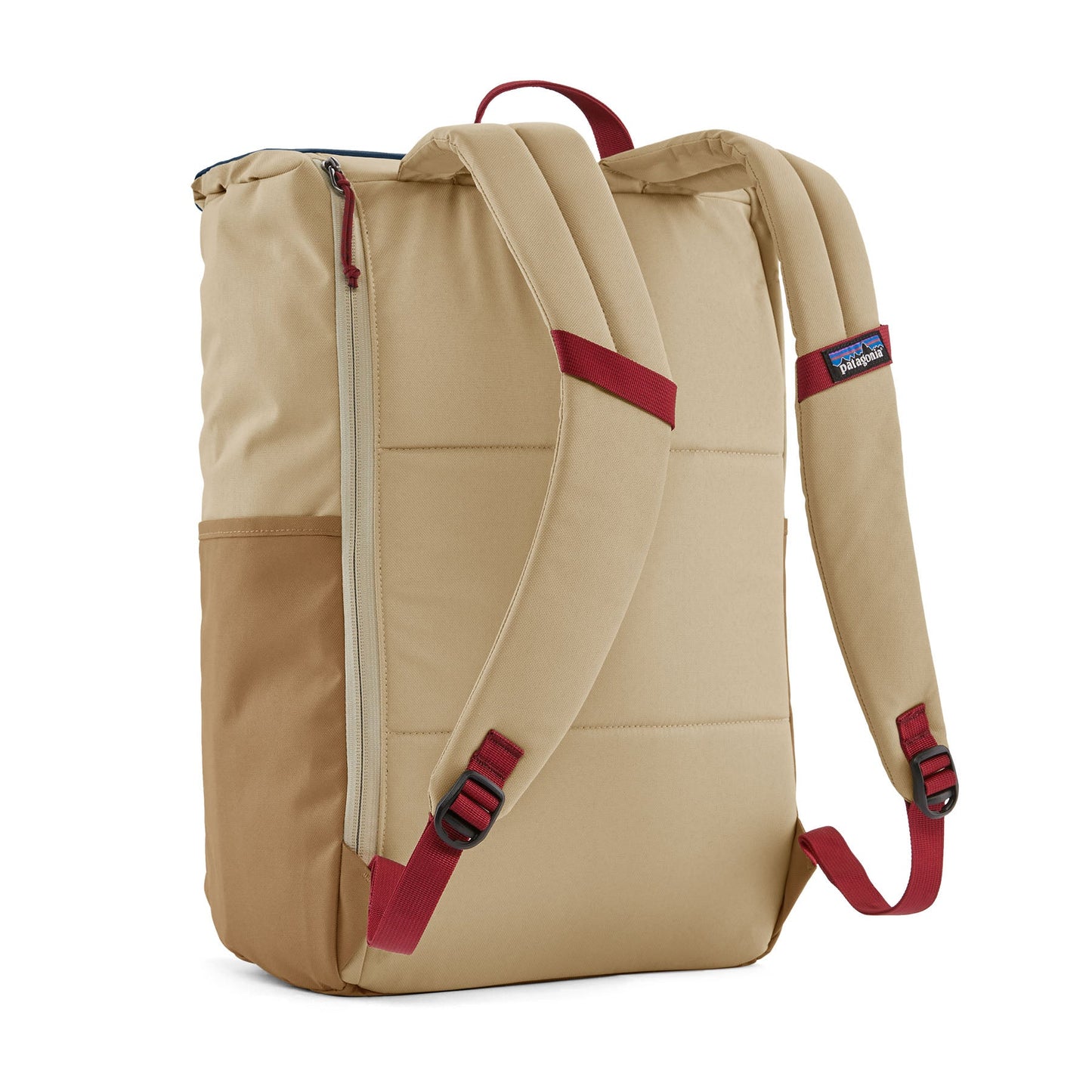 sac à dos en recyclé | "multicolore" fieldsmith roll top pack - patchwork coriander brown