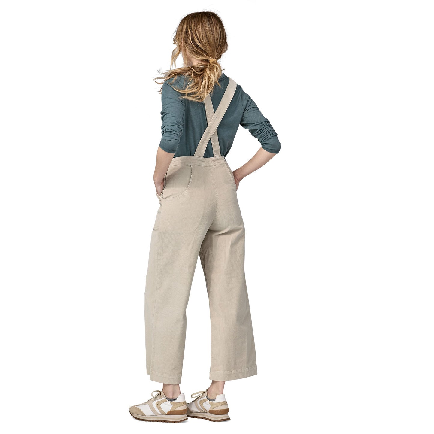 Salopette en velours de coton bio | beige "stand up corduroy overalls pumice"