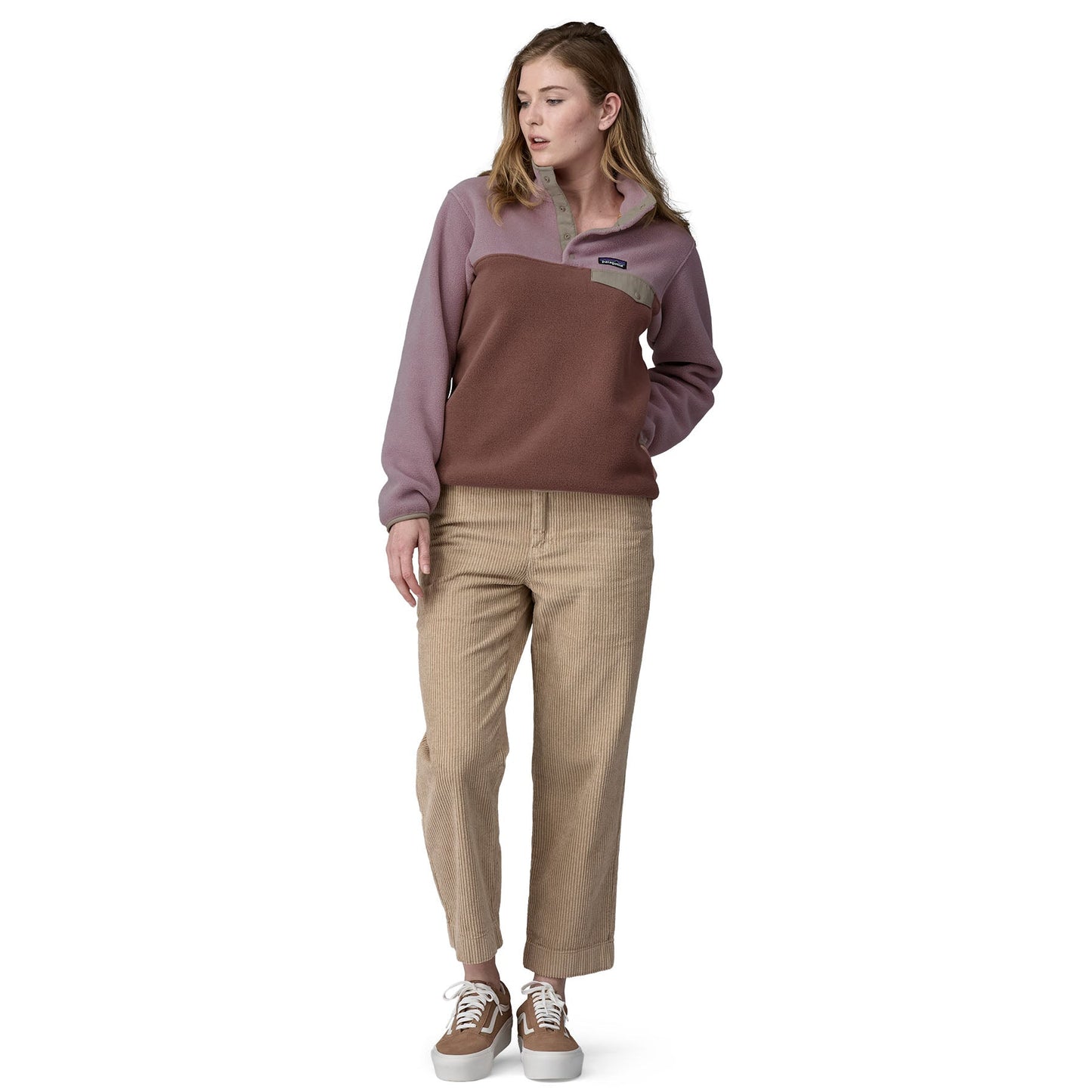 Polaire col boutonné en matière recyclée | rose "w's lw synch snap t p/o dulse mauve"