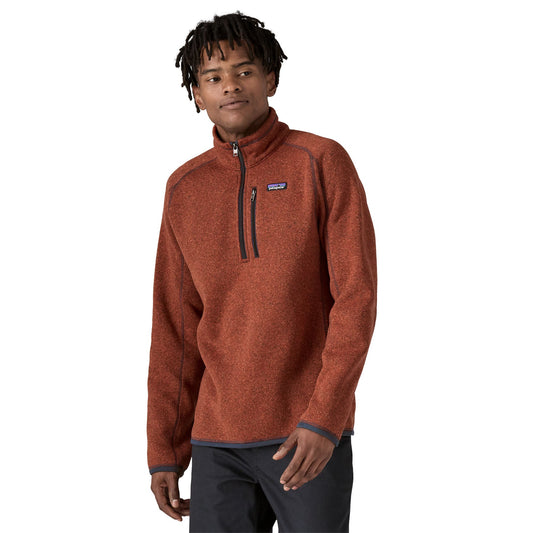 Polaire col zippé en matière recyclée | rouge "m's better sweater 1/4 zip burnished red"