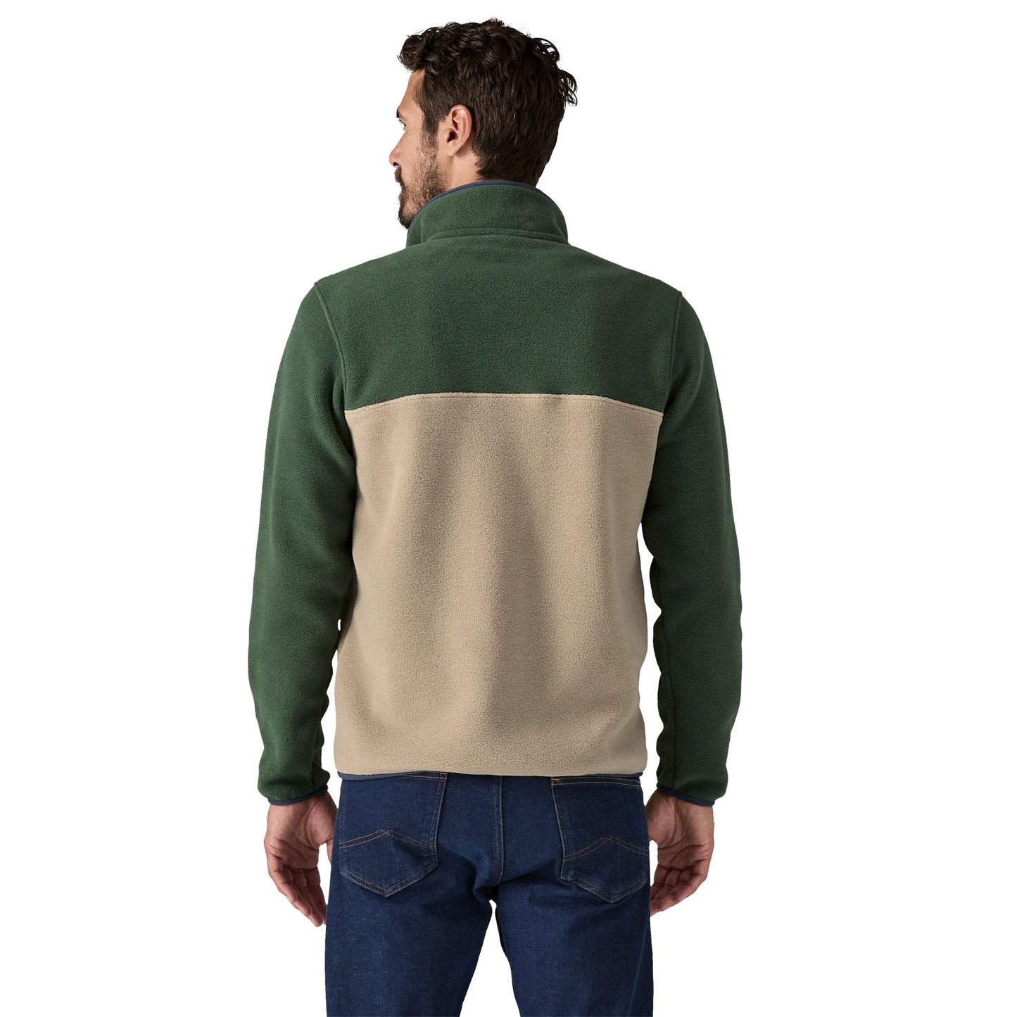Polaire col boutonné en matière recyclée | vert "m's lw synch snap t p/o seabird grey"