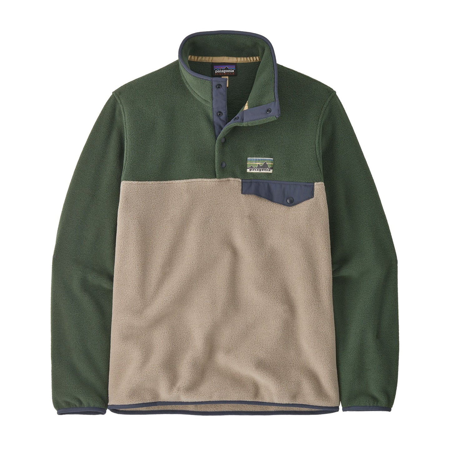 Polaire col boutonné en matière recyclée | vert "m's lw synch snap t p/o seabird grey"