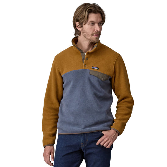 Polaire col boutonné en matière recyclé | marron "m's lw synch snap t p/o shelter brown"