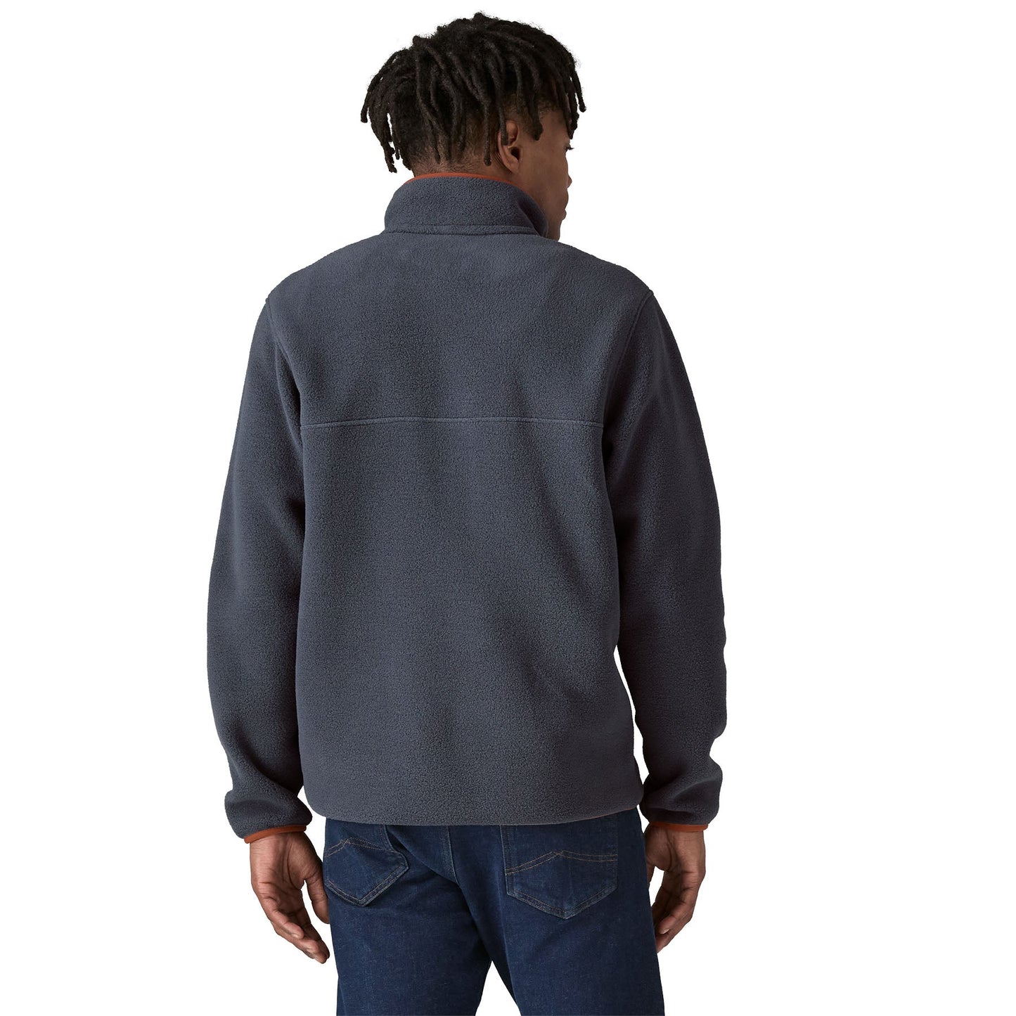 Polaire col boutonné en matière recyclée | marine "m's lw synch snap t p/o smolder blue w/burnished red"