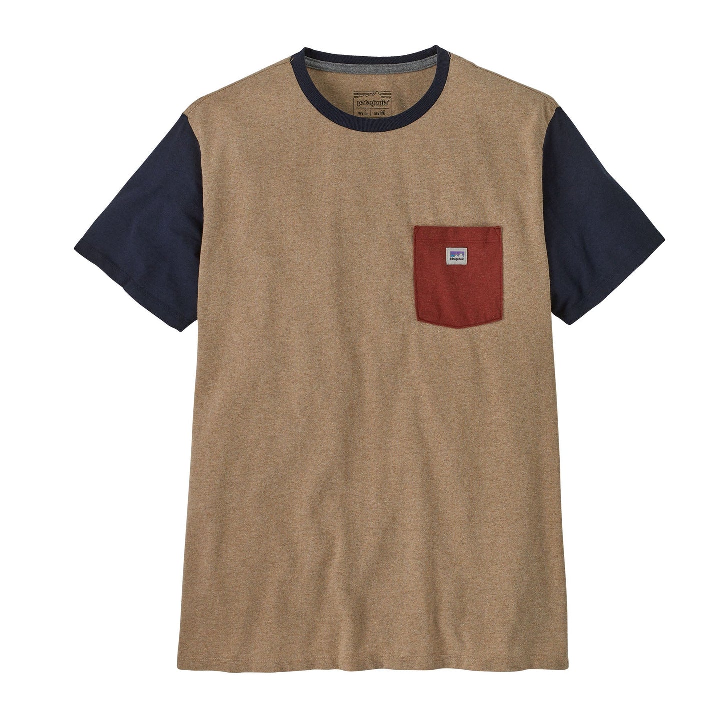 T-shirt en matière recyclée | marron "shop sticker pocket responsibili tee grayling brown"