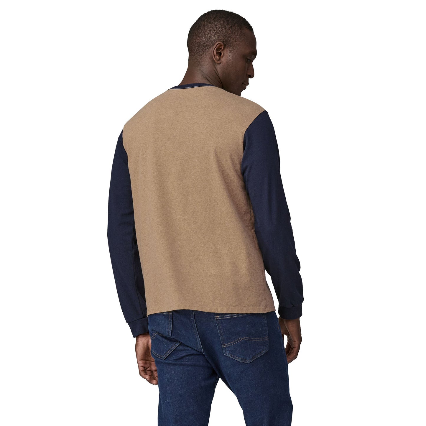 T-shirt manches longues en matière recyclée | marron "l/s shop sticker pocket responsibili tee grayling brown"