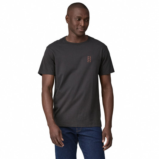 T-shirt à motifs en coton bio | noir "dawn tracks organic t-shirt ink black"
