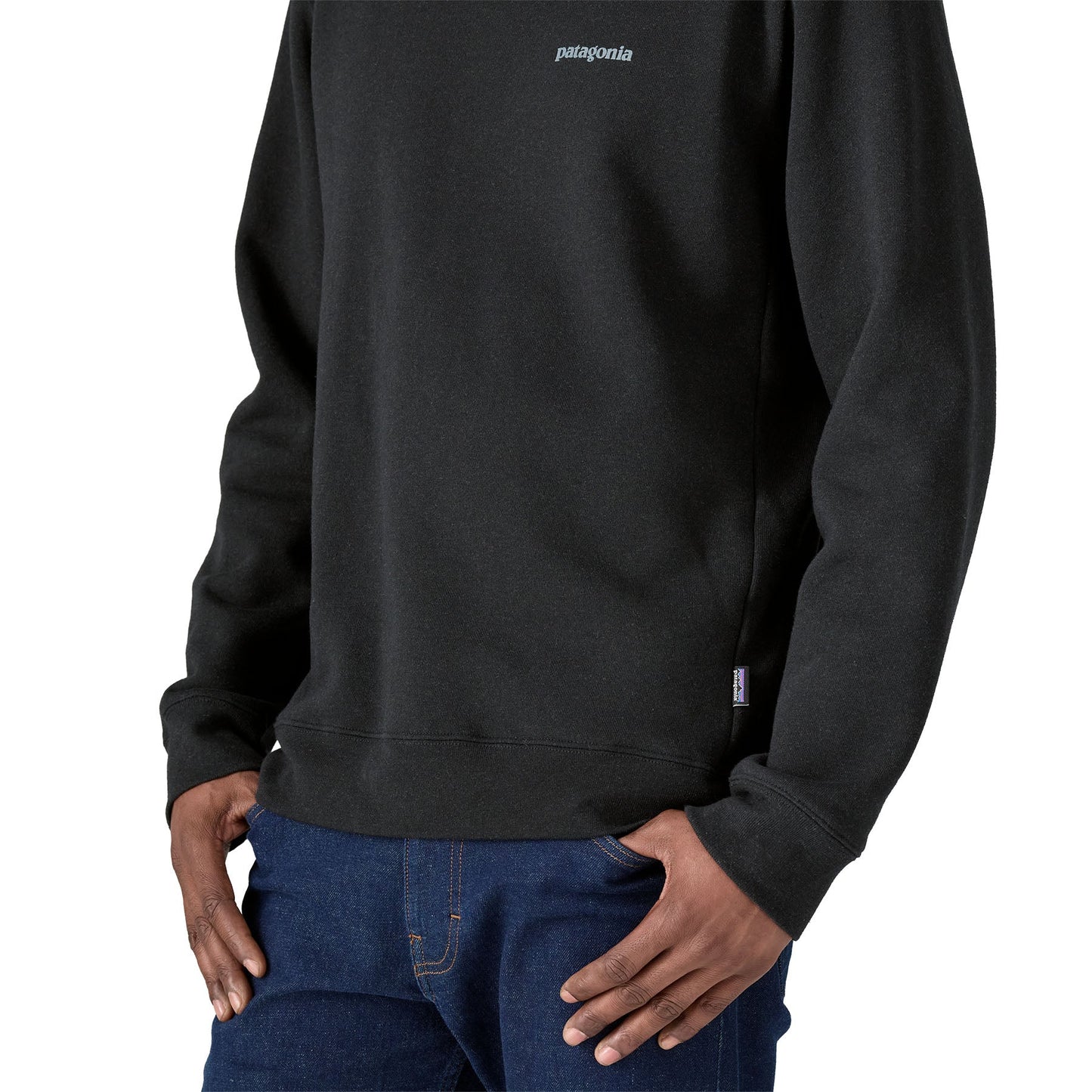 Sweat en matières recyclées | Noir "fitz roy icon uprisal crew ink black"