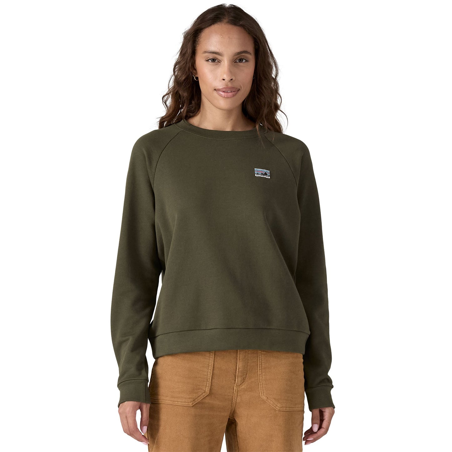Sweat en coton bio | vert "w's regenerative organic cotton essential top pine needle green"