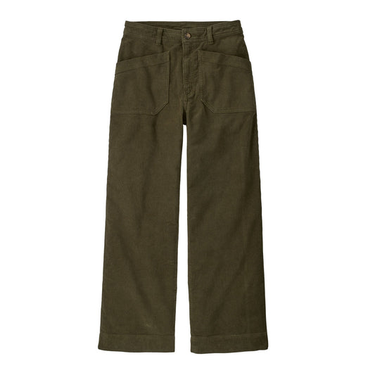 Pantalon ample en coton bio | vert "w's wide leg cord pants basin green"