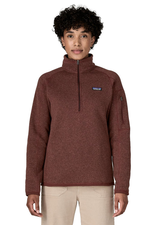 Polaire zippée en polyester recyclé | bordeaux "w's better sweater 1/4 zip - dak"