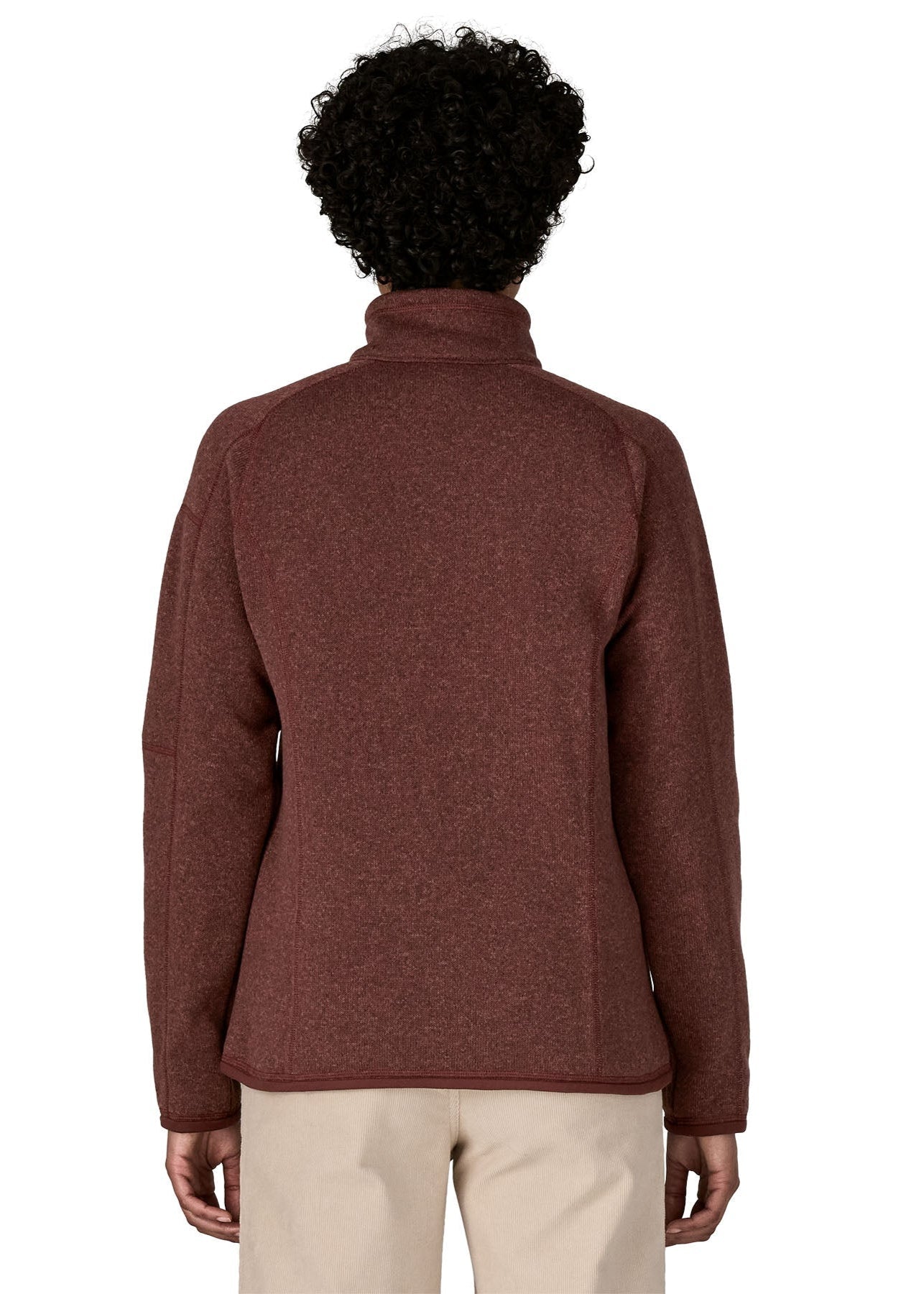 Polaire zippée en polyester recyclé | bordeaux "w's better sweater 1/4 zip - dak"