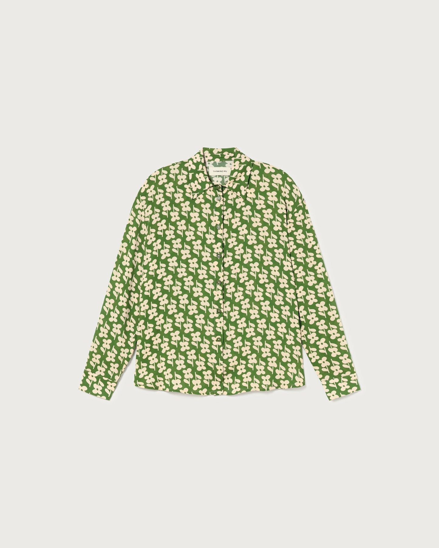 Chemise verte à motifs fleuris en ecovero - daisy kati blouse