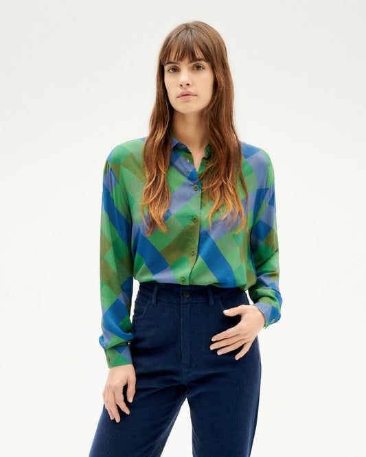 Chemise en ecovero | Imprimé géométrique "plot kati blouse"