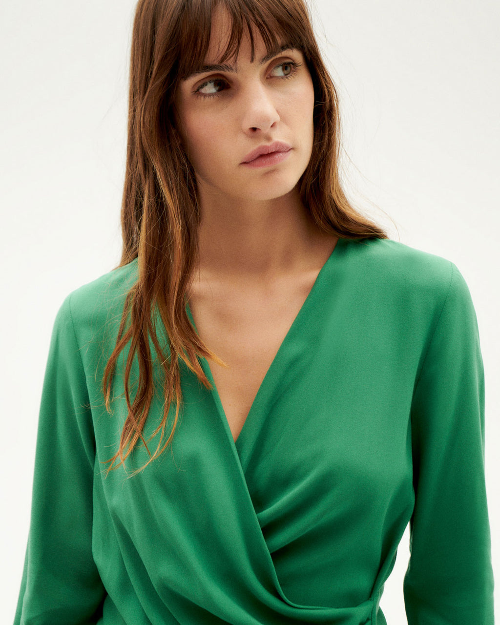 Blouse croisée en ecovero | Vert "clover green dione blouse"