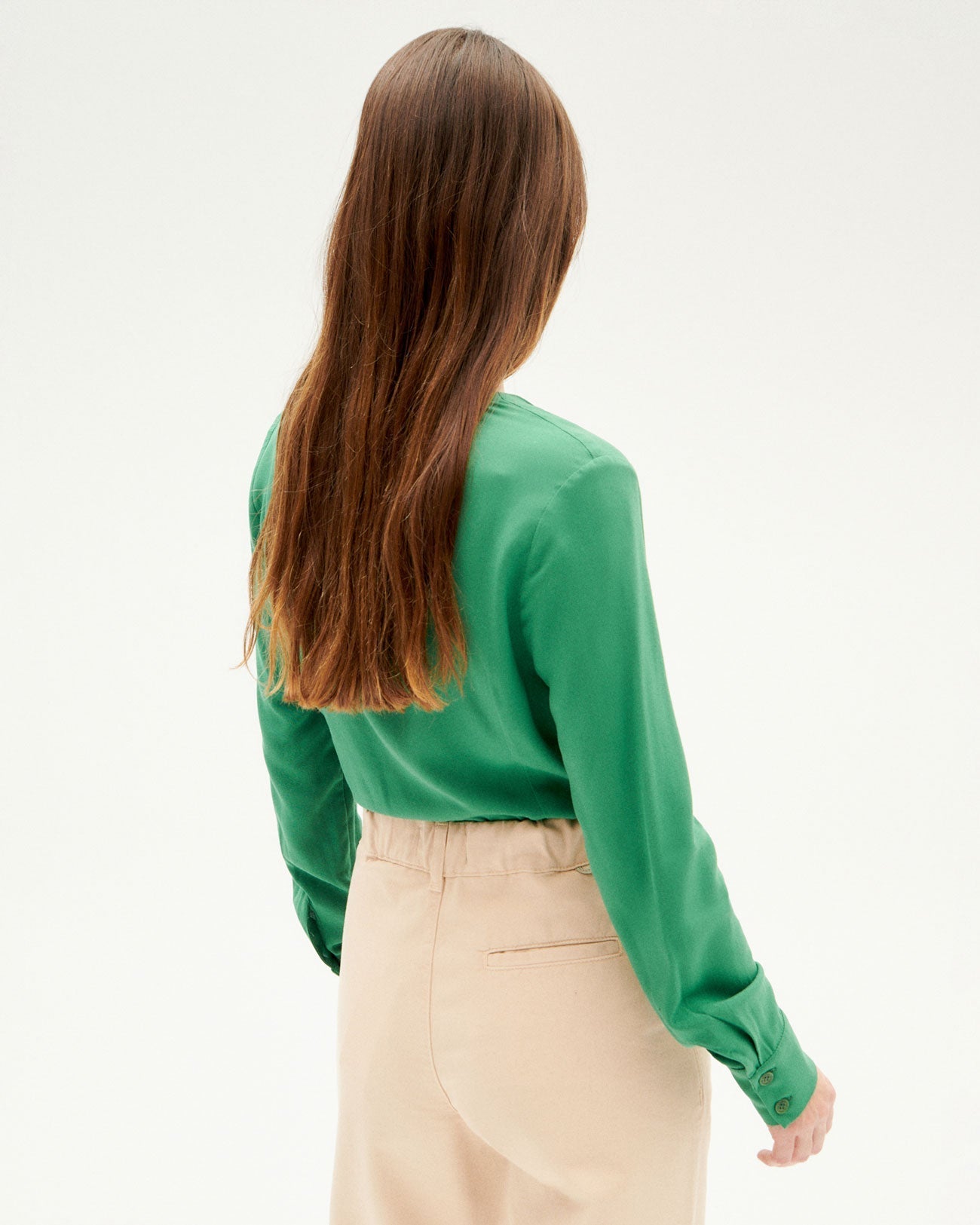 Blouse croisée en ecovero | Vert "clover green dione blouse"