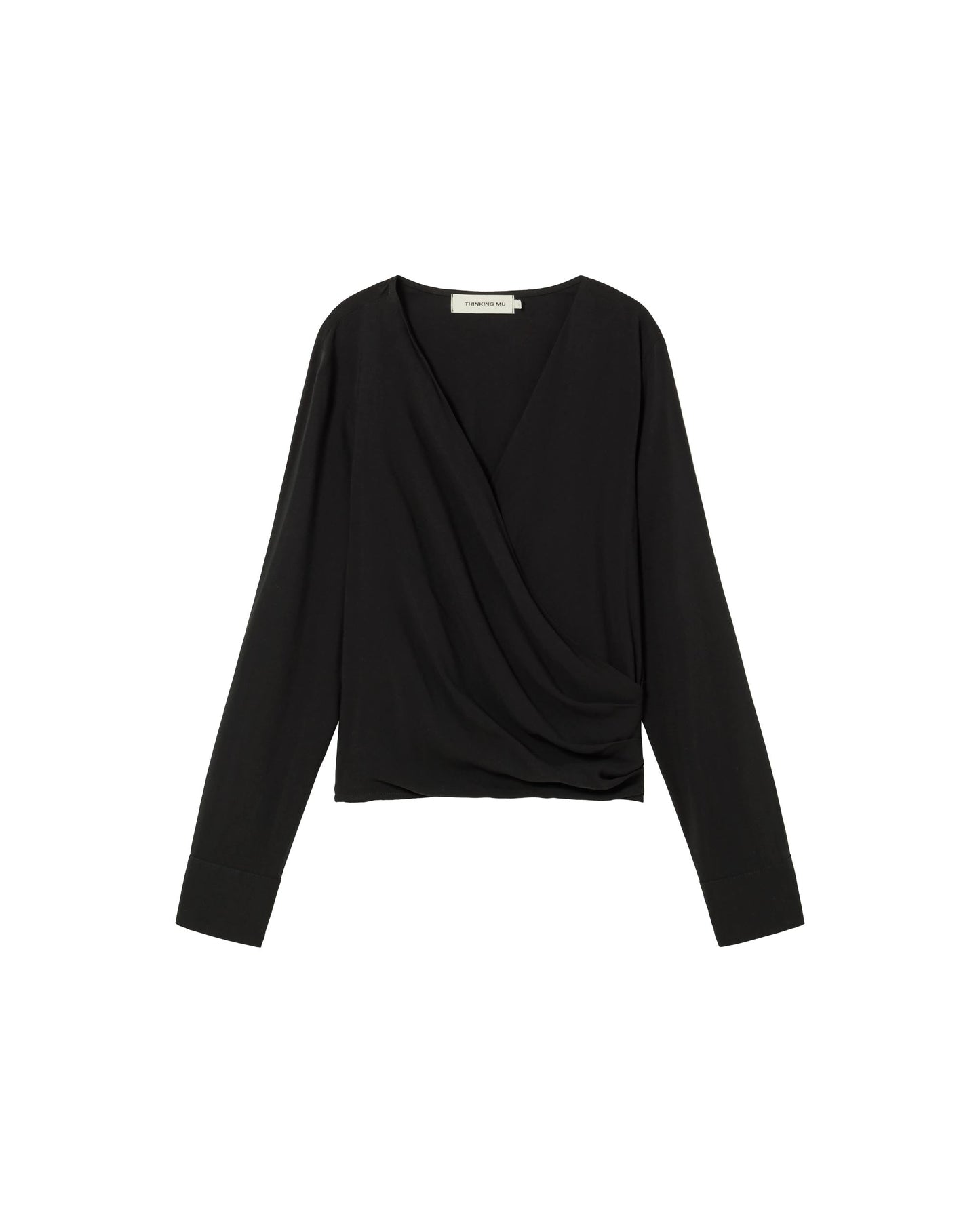 Blouse croisée en ecovero | Noir "black dione blouse"