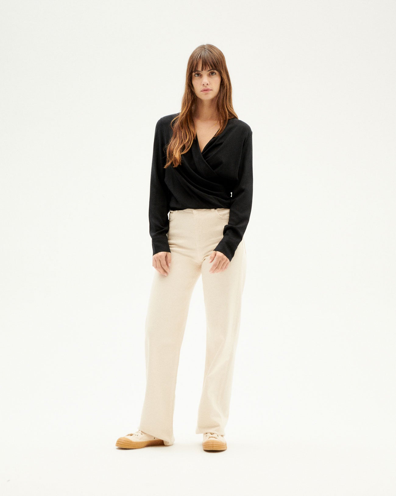 Blouse croisée en ecovero | Noir "black dione blouse"