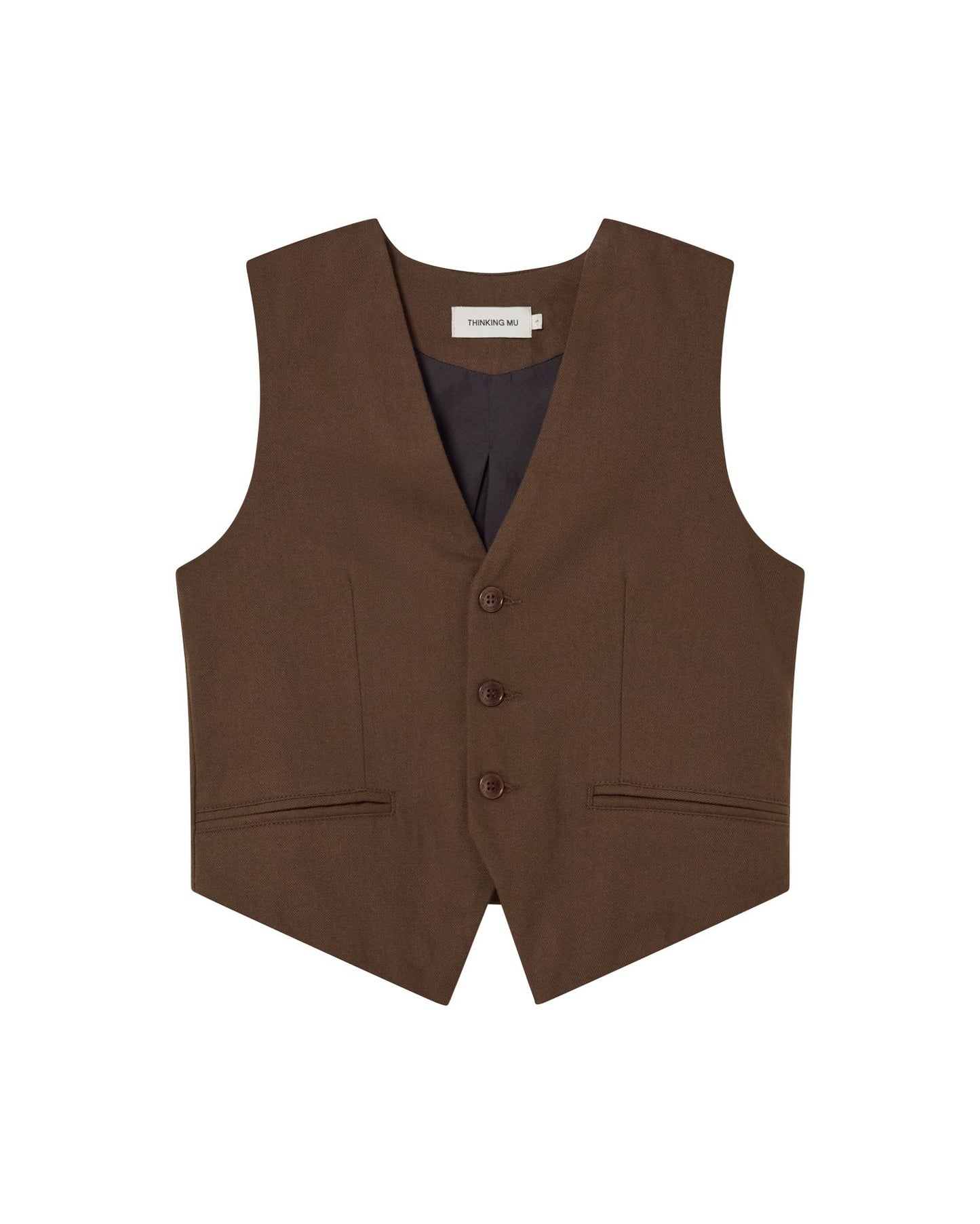 Gilet sans manches en coton bio | Marron "dark brown edith vest"