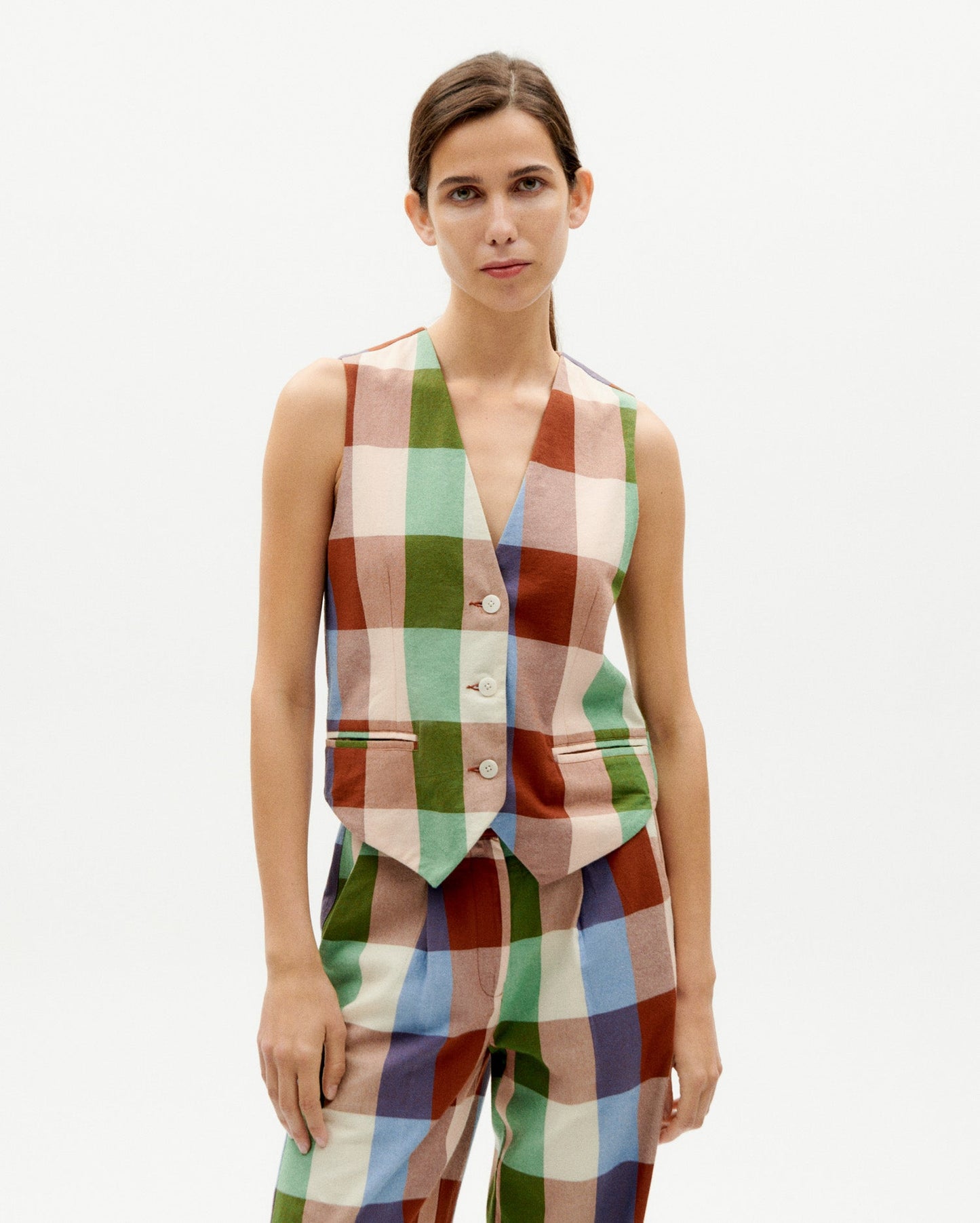 Gilet sans manches en coton bio | Multicolore "colorful edith vest"