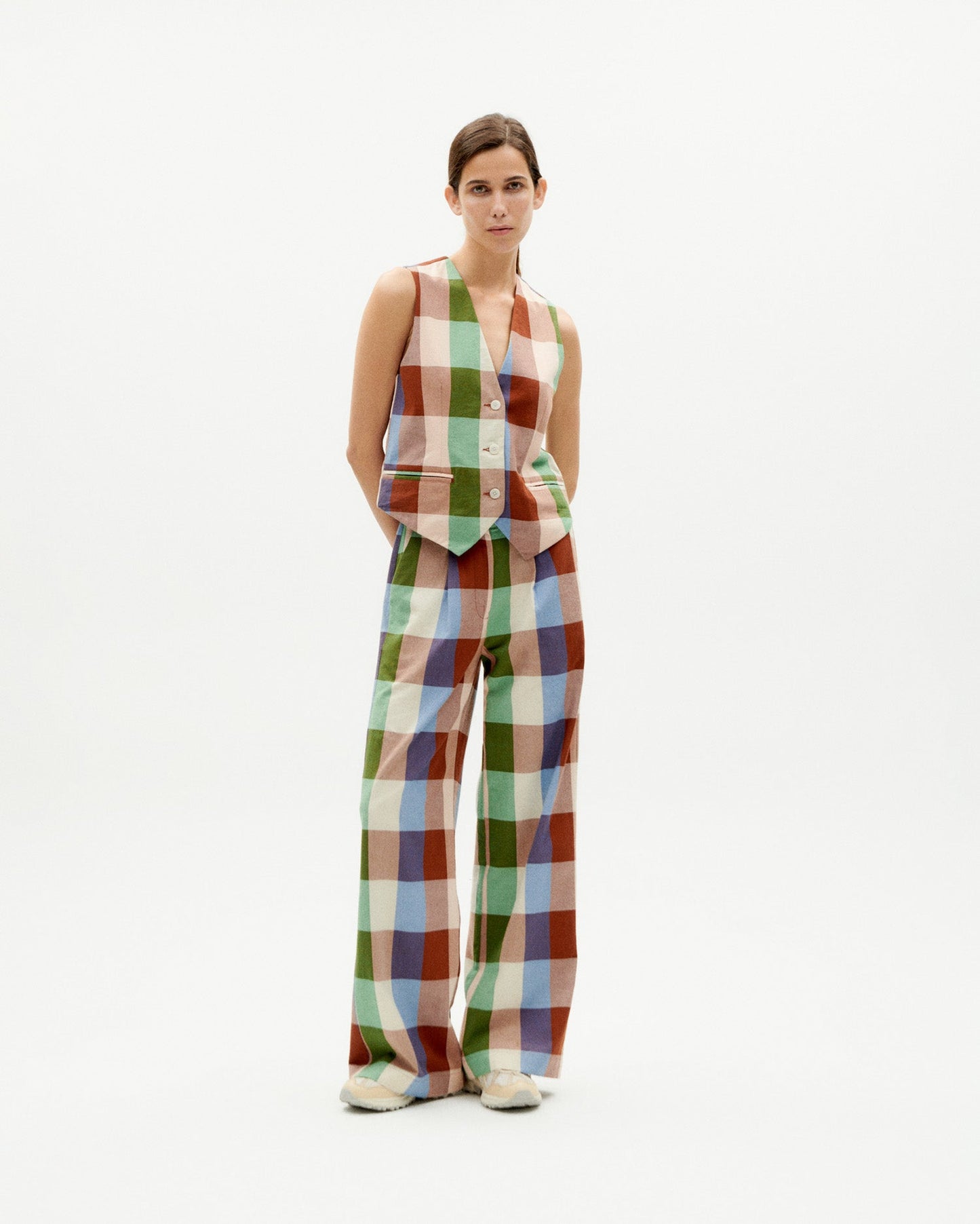Gilet sans manches en coton bio | Multicolore "colorful edith vest"