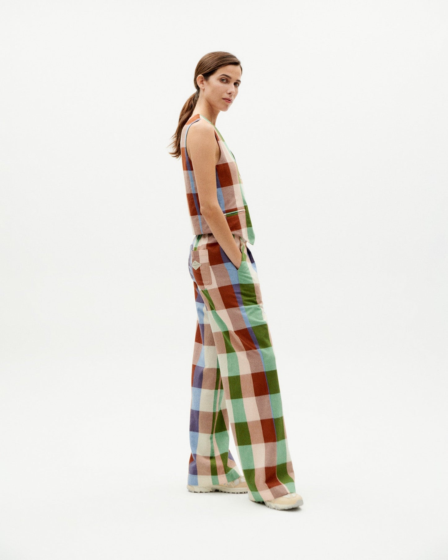 Gilet sans manches en coton bio | Multicolore "colorful edith vest"