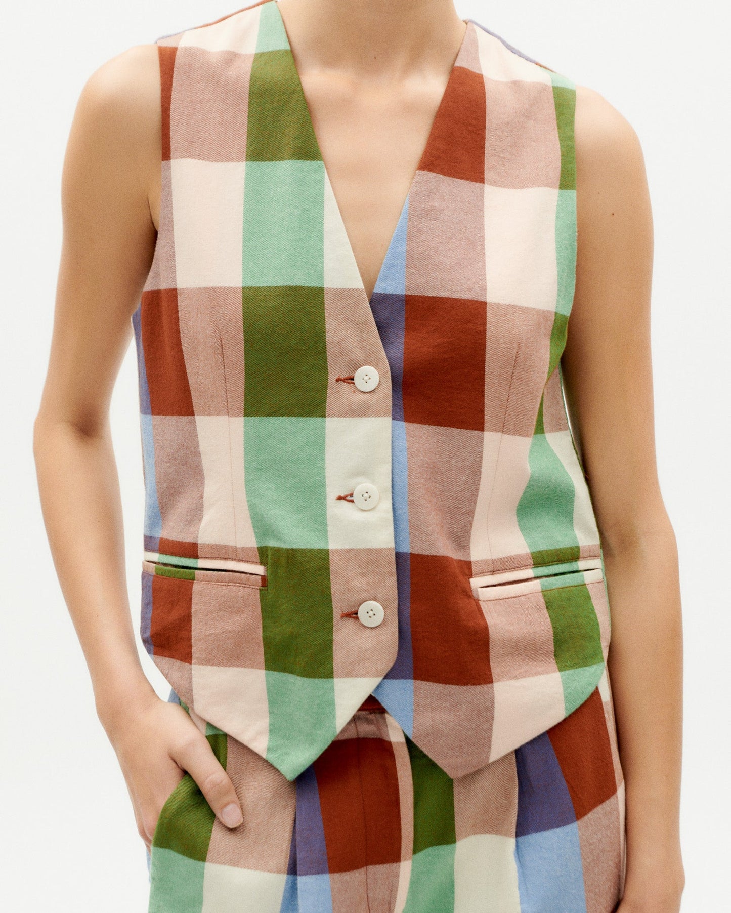 Gilet sans manches en coton bio | Multicolore "colorful edith vest"