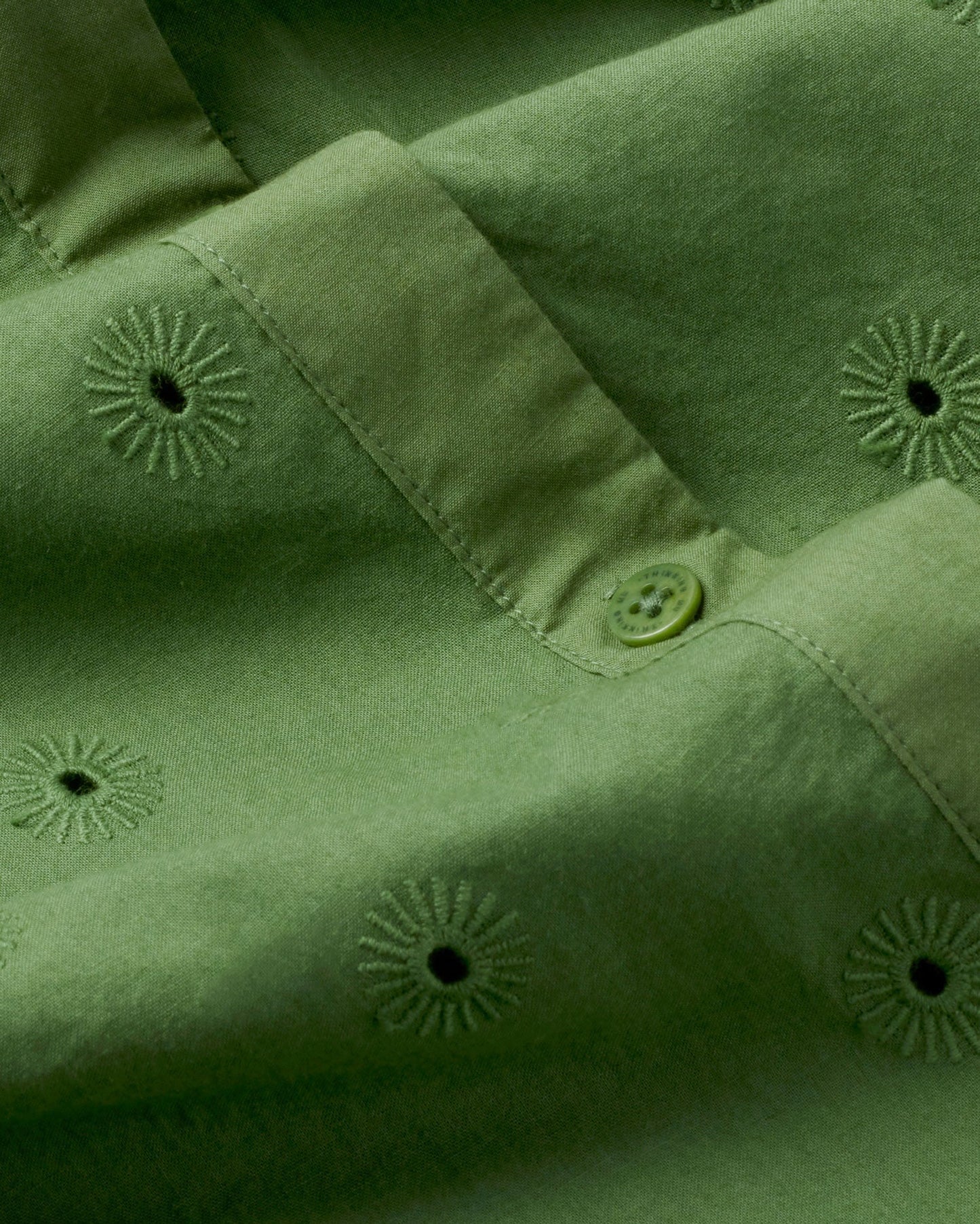 Chemise en coton bio | Vert "cactus shiffli margaret blouse"