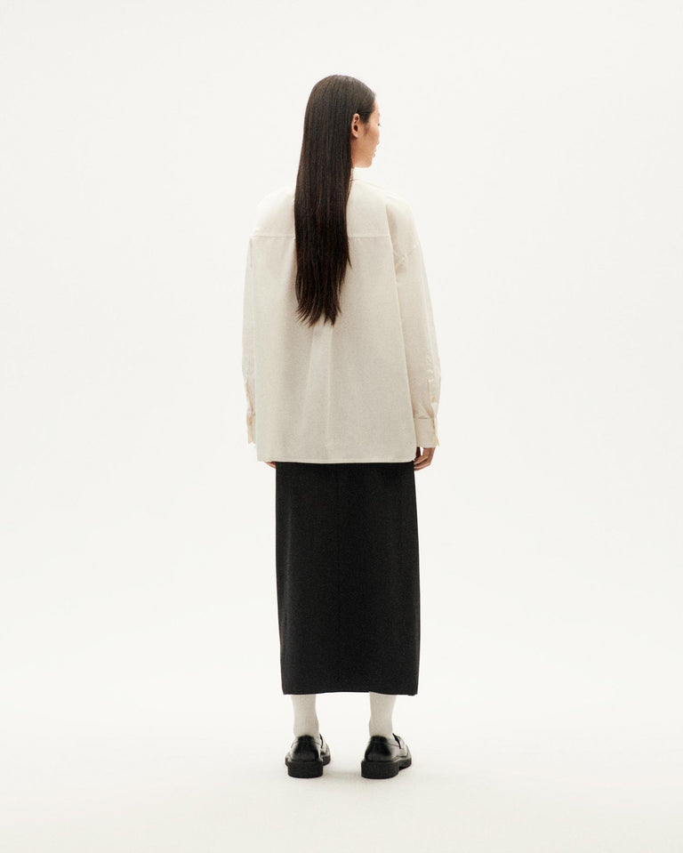 Chemise en coton bio | blanc et bleu "flower juana blouse white"