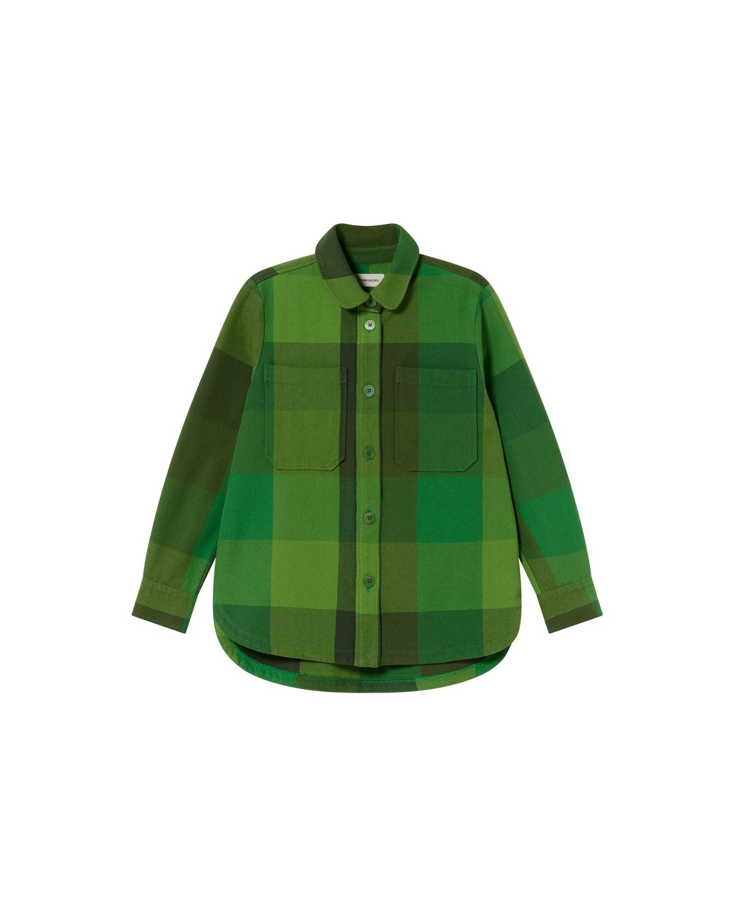 Surchemise en coton bio | vert "central blanket norita overshirt - multicolor"