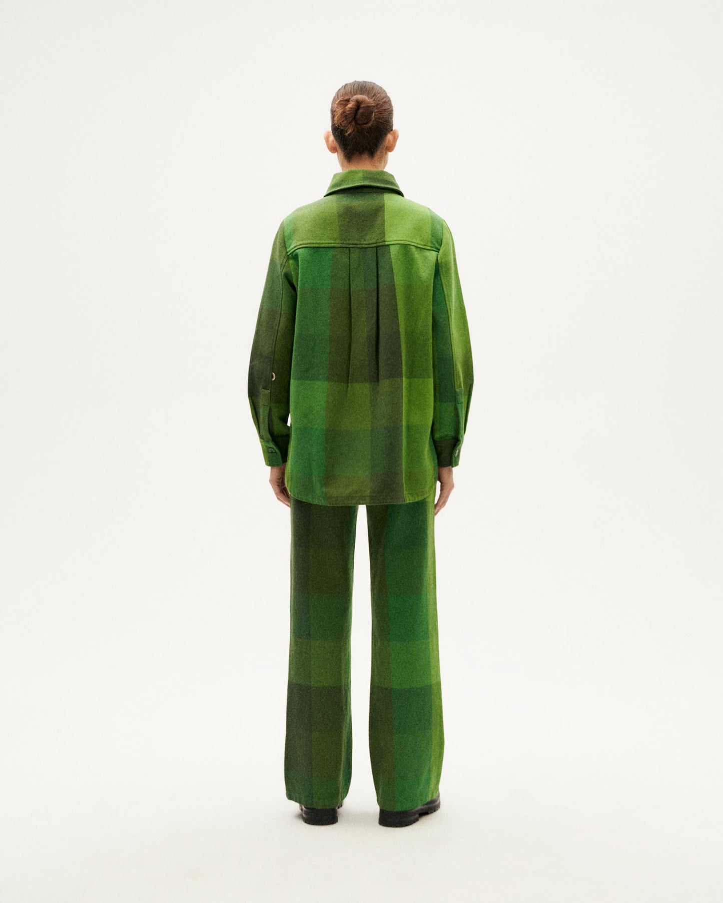 Surchemise en coton bio | vert "central blanket norita overshirt - multicolor"