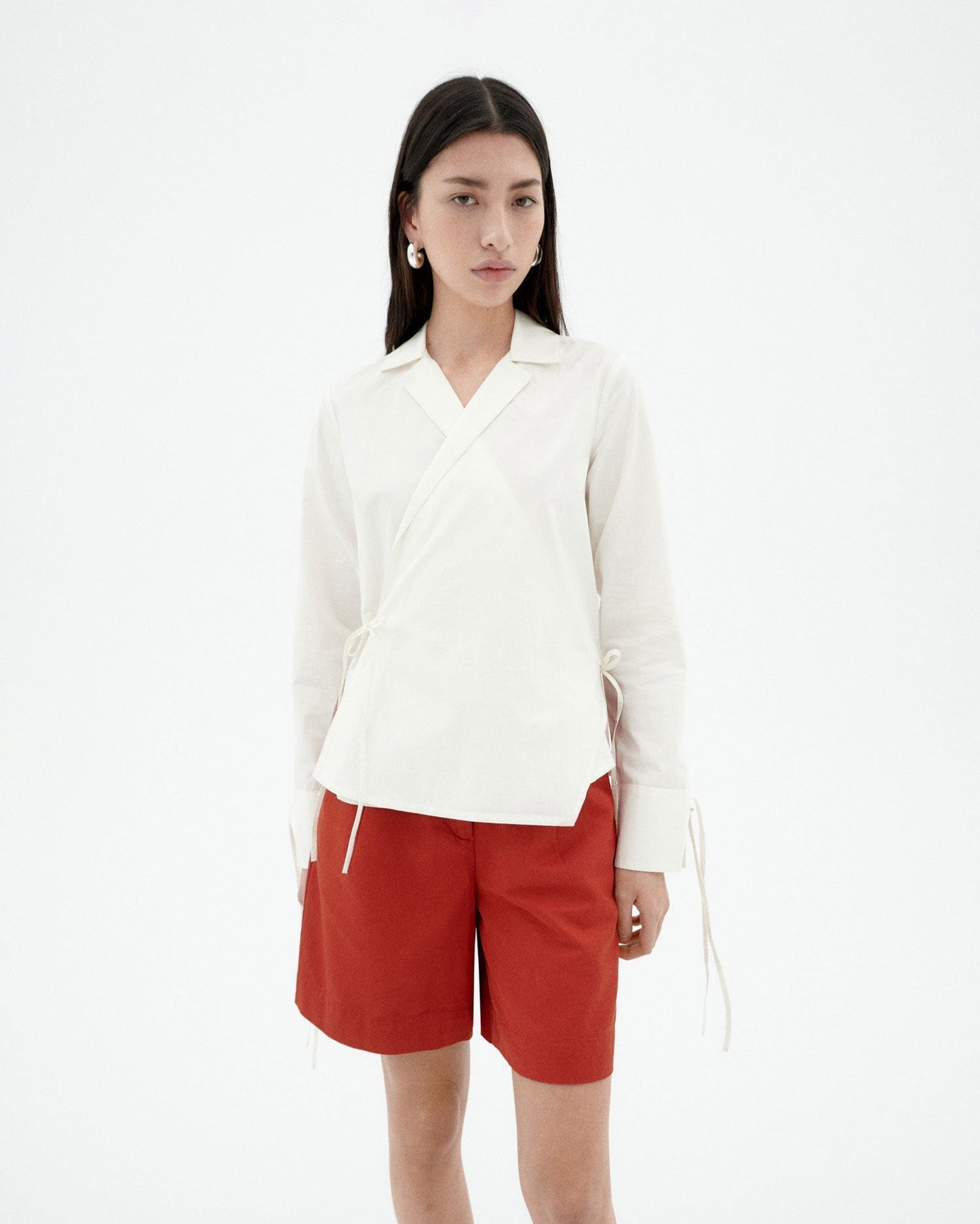 Blouse en coton bio | blanc "white lenie blouse"