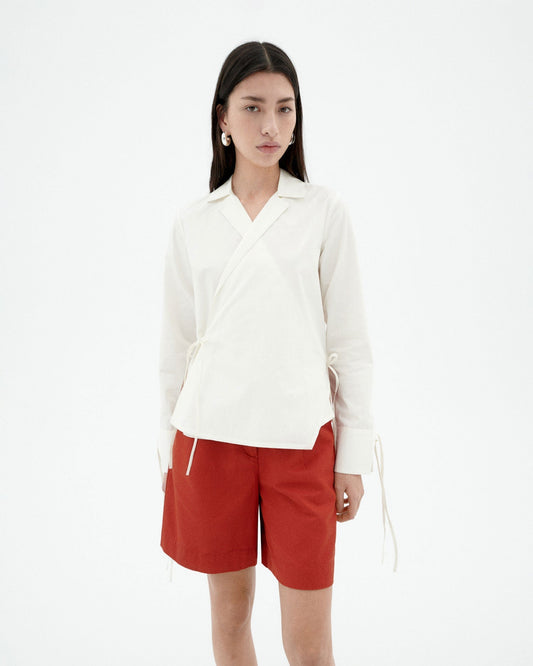 Blouse en coton bio | blanc "white lenie blouse"