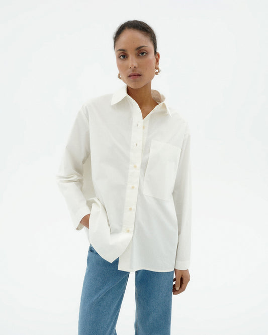 Chemise en coton bio | blanc 'white marcelle blouse - white'