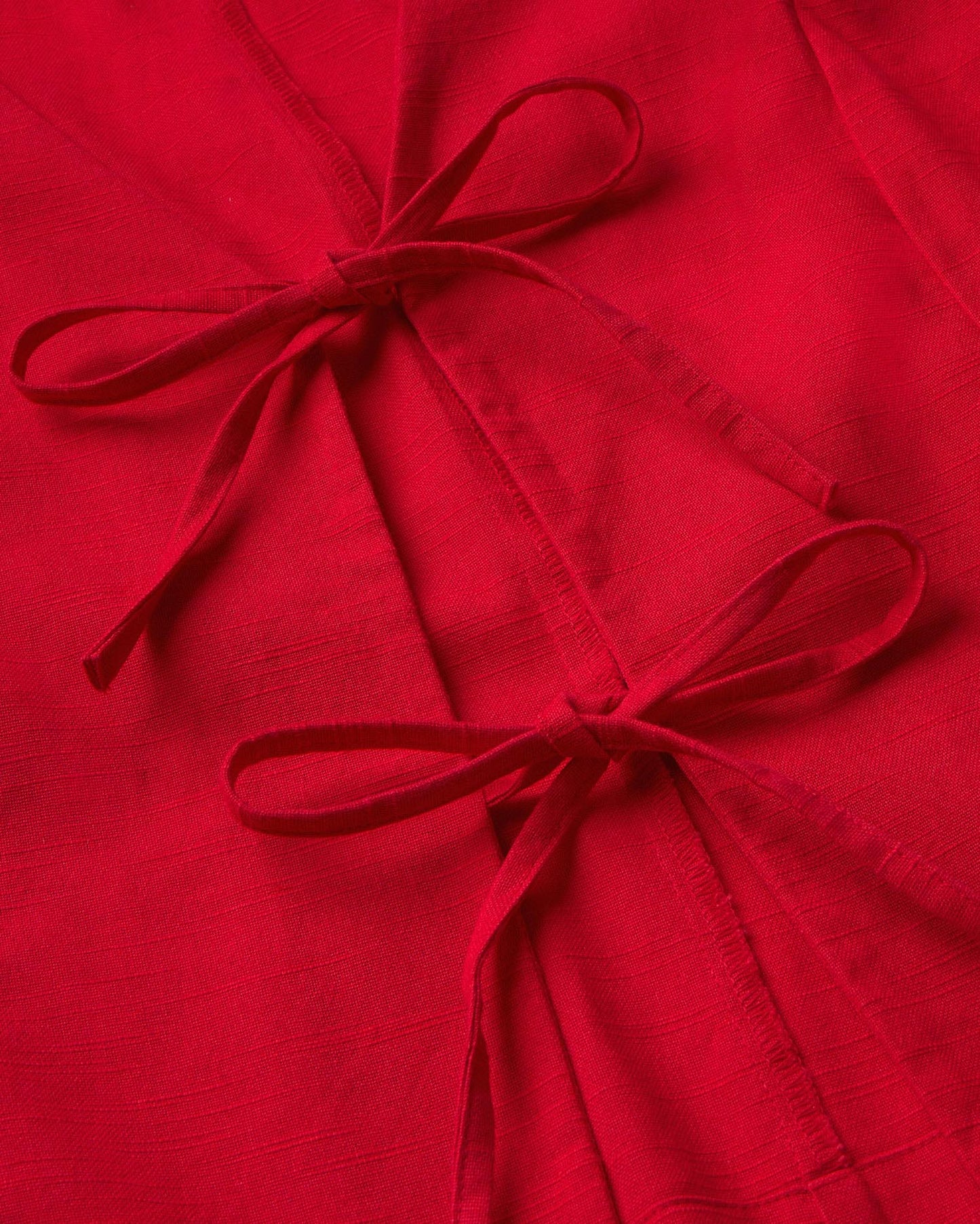 Top à noeuds en coton bio | rouge "Fiery red elise top"