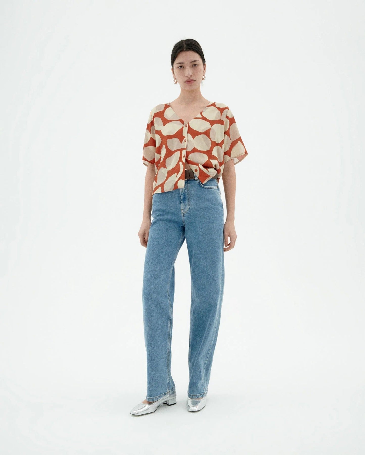 Blouse en ecovero | rouge "Leaf light libelula blouse"