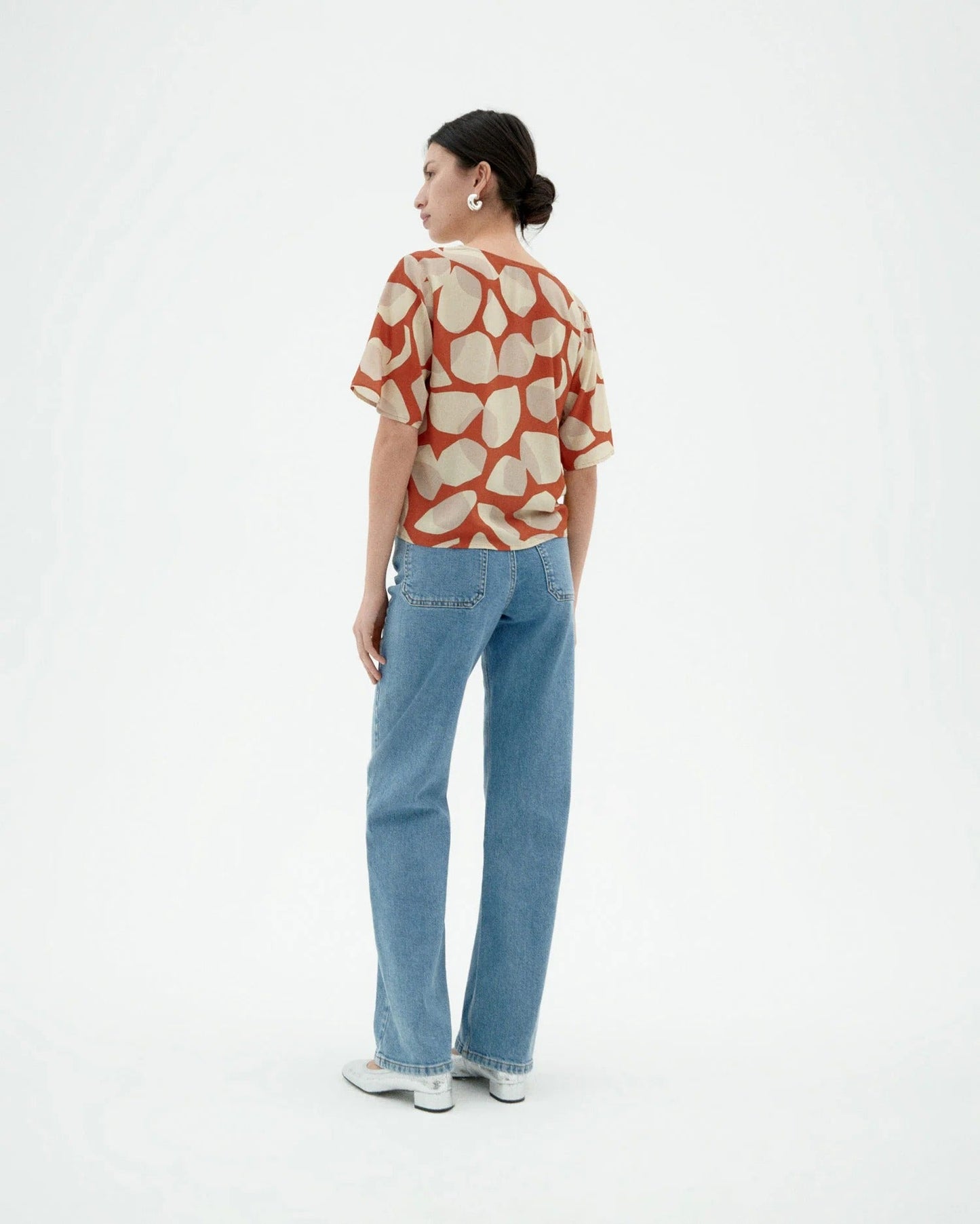 Blouse en ecovero | rouge "Leaf light libelula blouse"