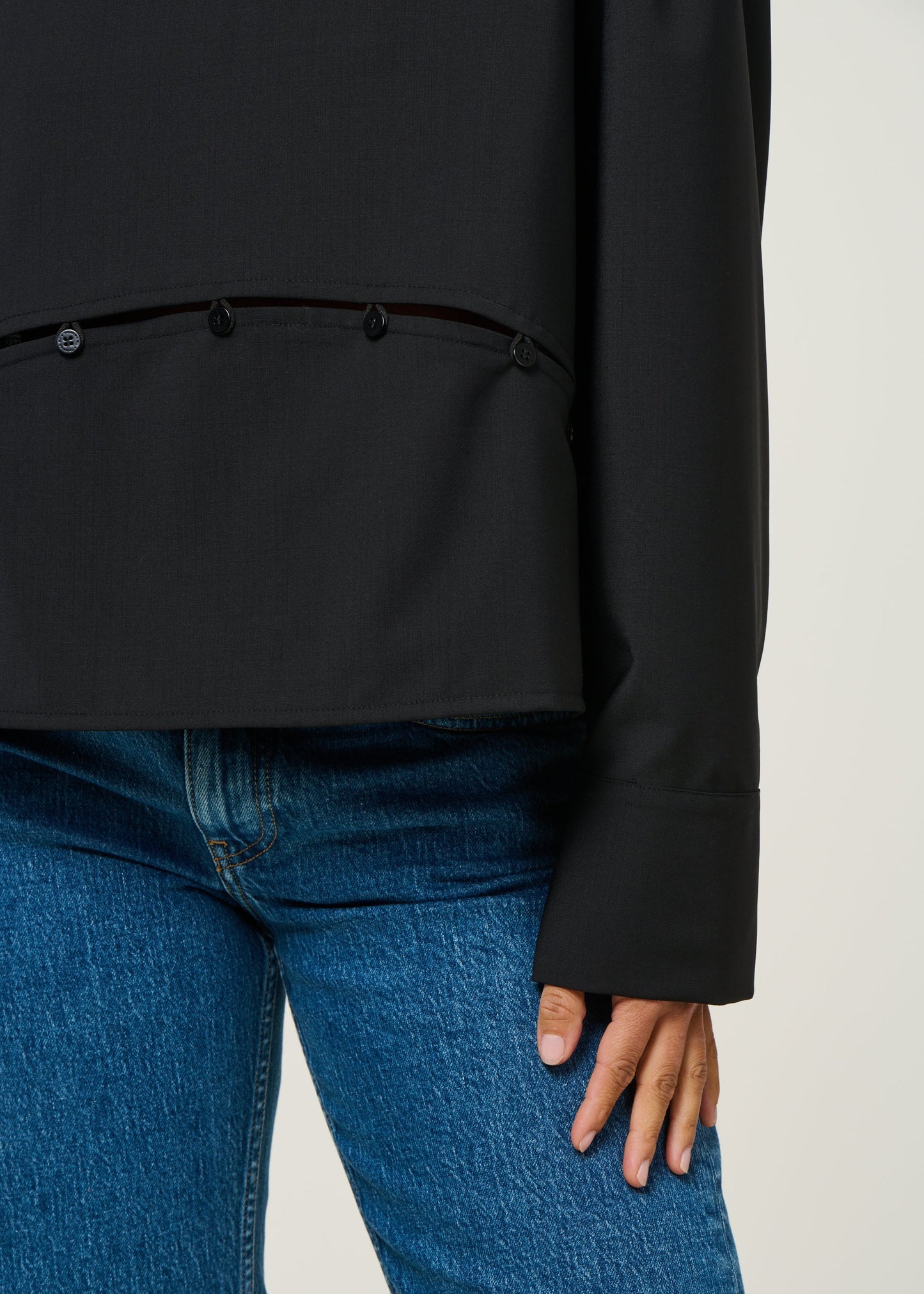 Blouse en laine froide certifiée | black "marion blouse - black"