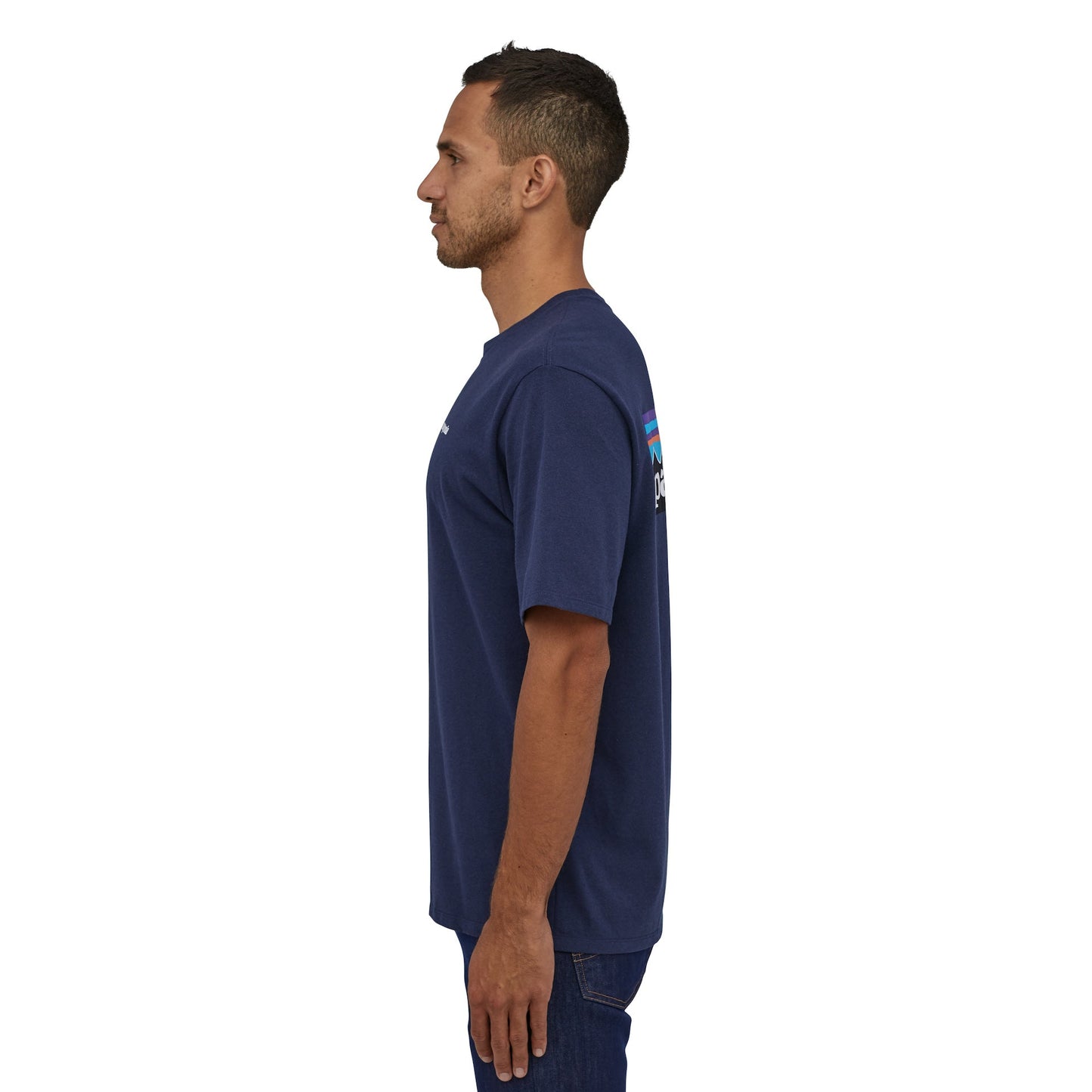 T-shirt marine en recyclé - P-6 Logo Responsibili-Tee classic navy