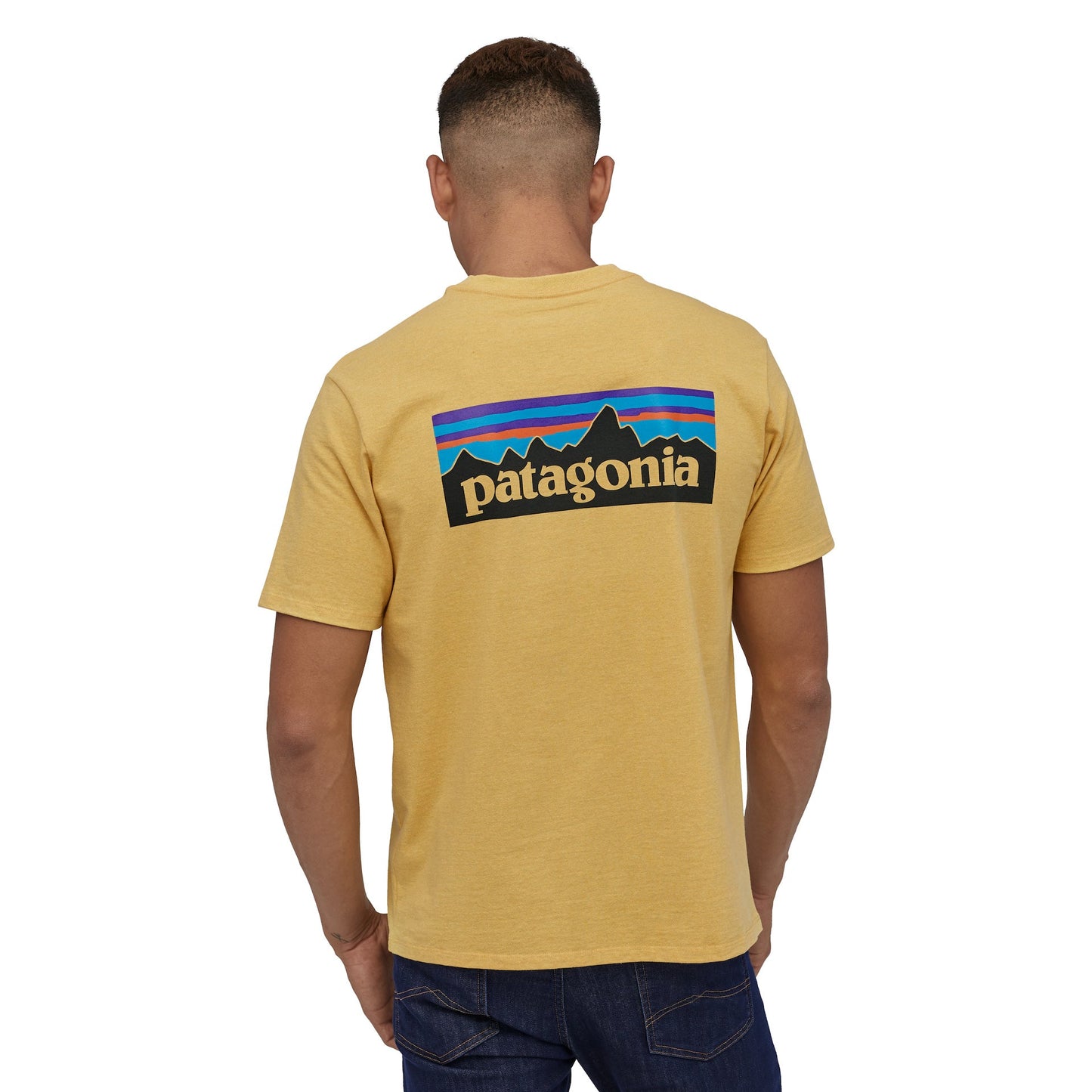 T-shirt jaune en recyclé - p-6 logo responsibili-tee - surfboard yellow