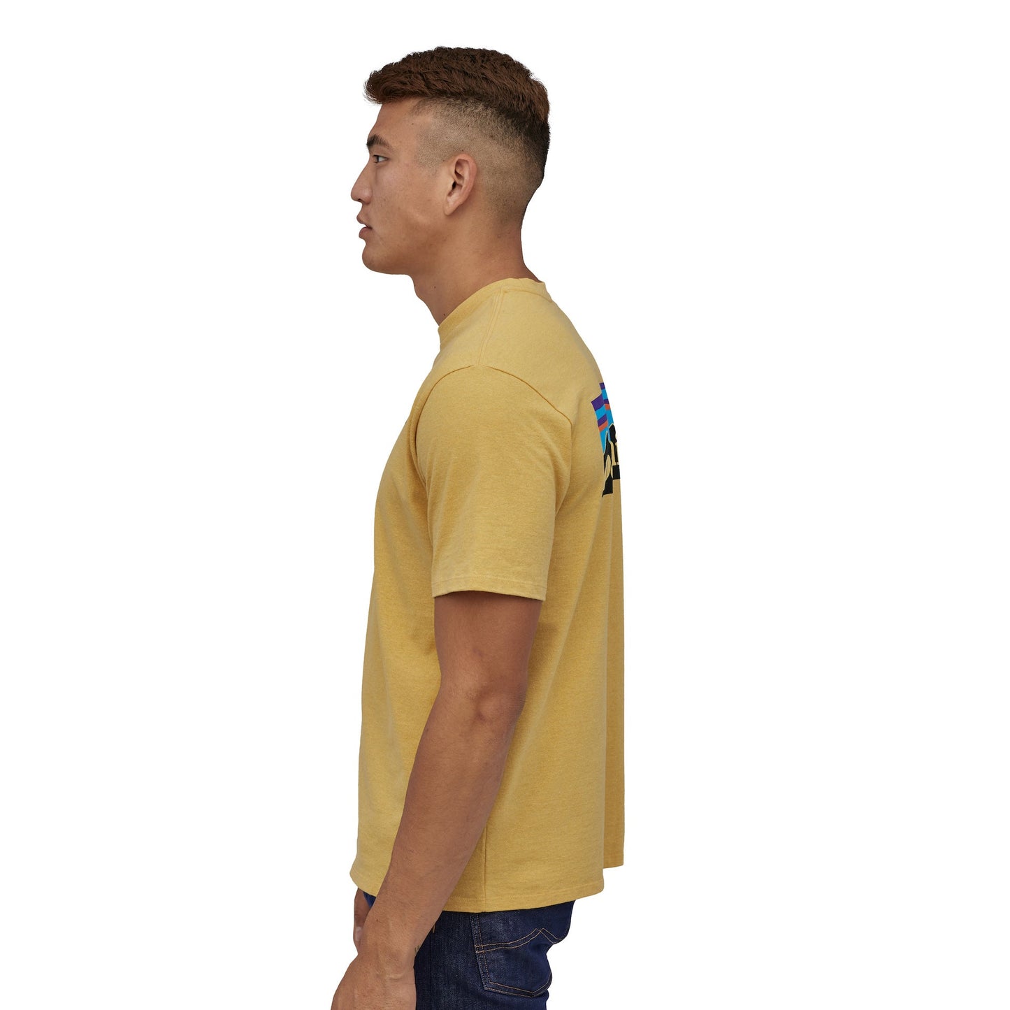 T-shirt jaune en recyclé - p-6 logo responsibili-tee - surfboard yellow