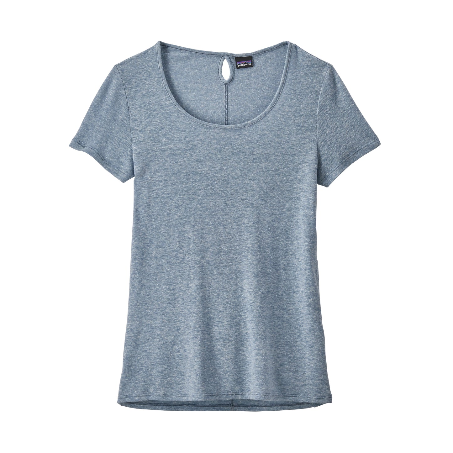T-shirt bleu en lin et polyester recyclé - Mount airy scoop