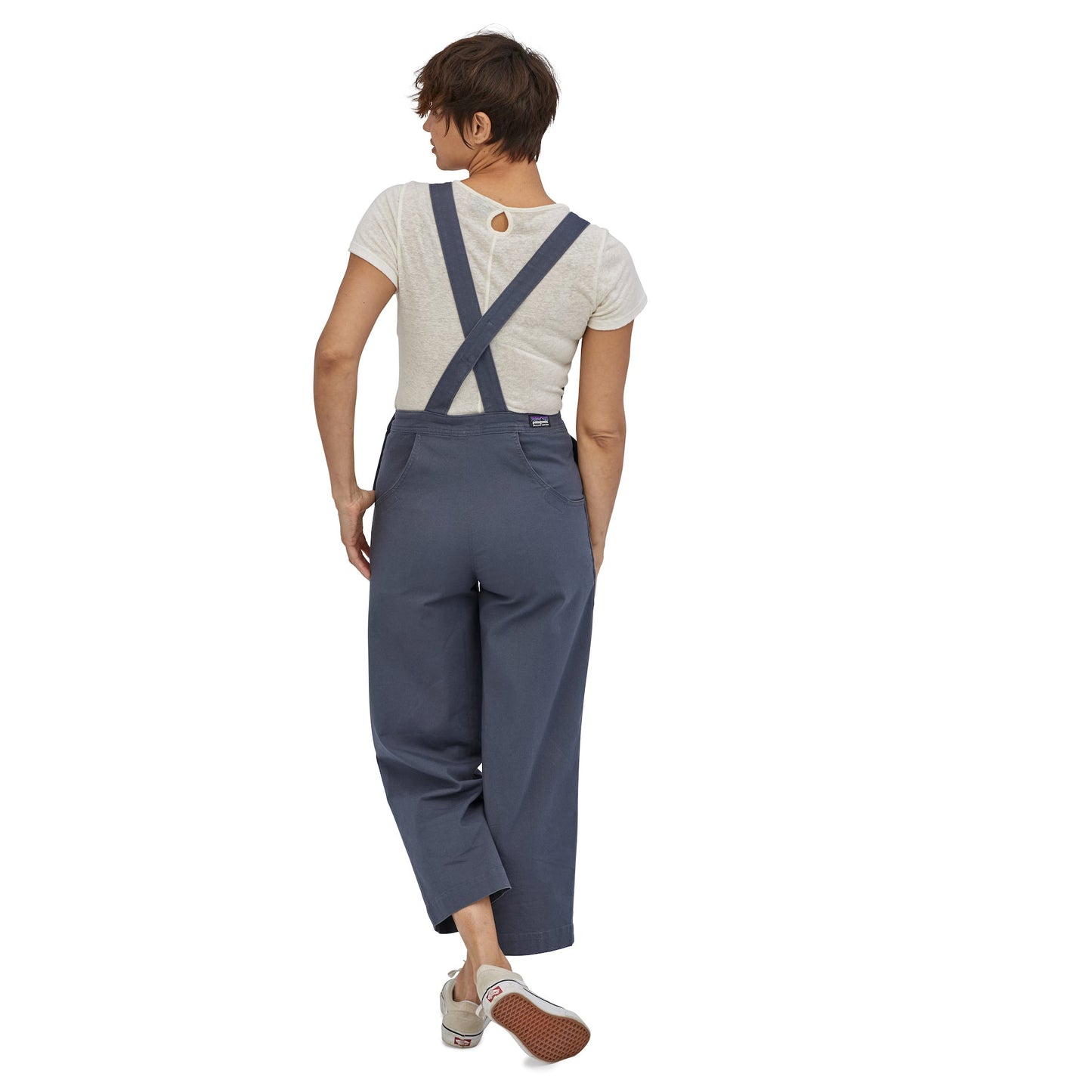 Salopette en coton bio | Marine "stand up cropped overalls smolder blue"